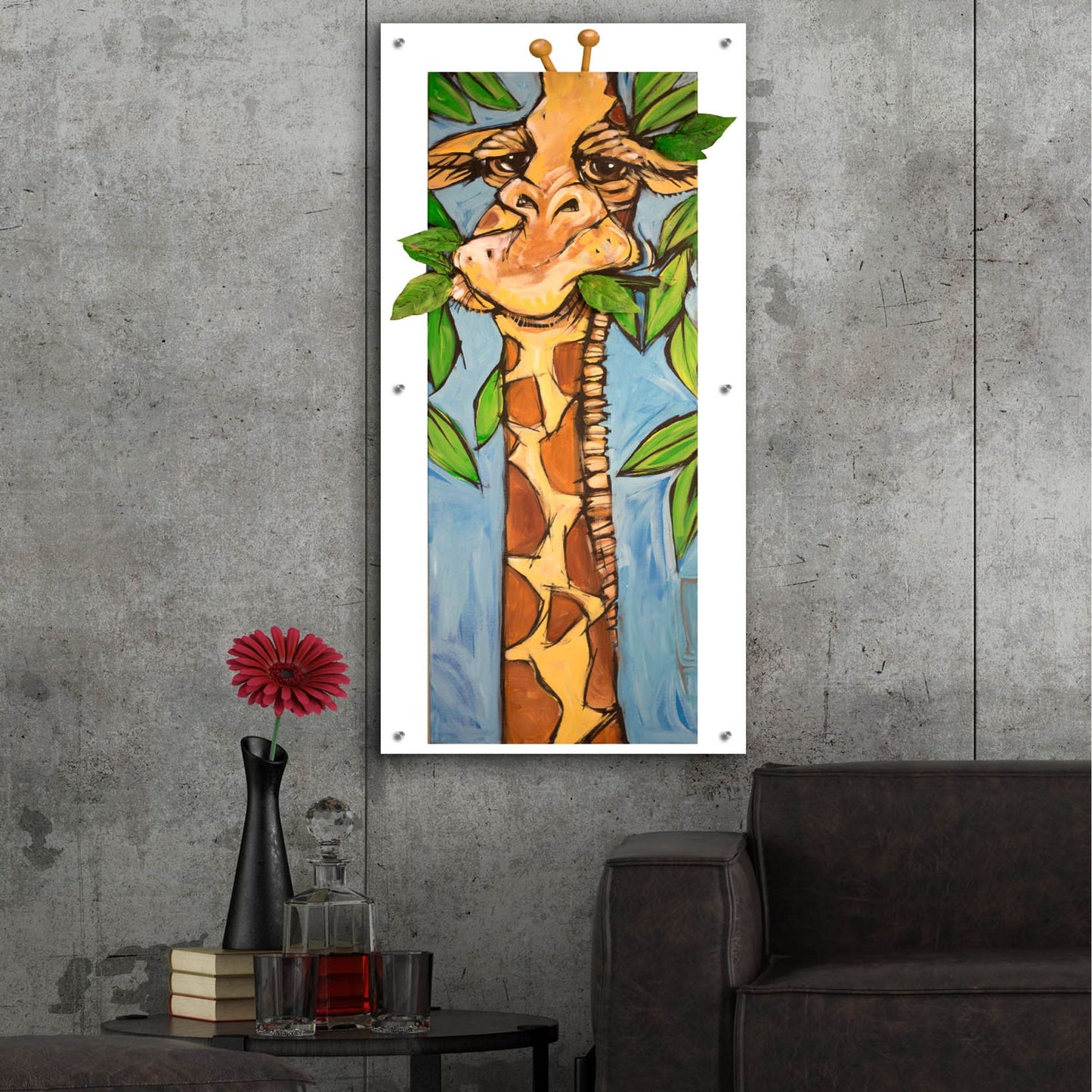 Epic Art 'Giraffe' by Tim Nyberg, Acrylic Glass Wall Art,24x48