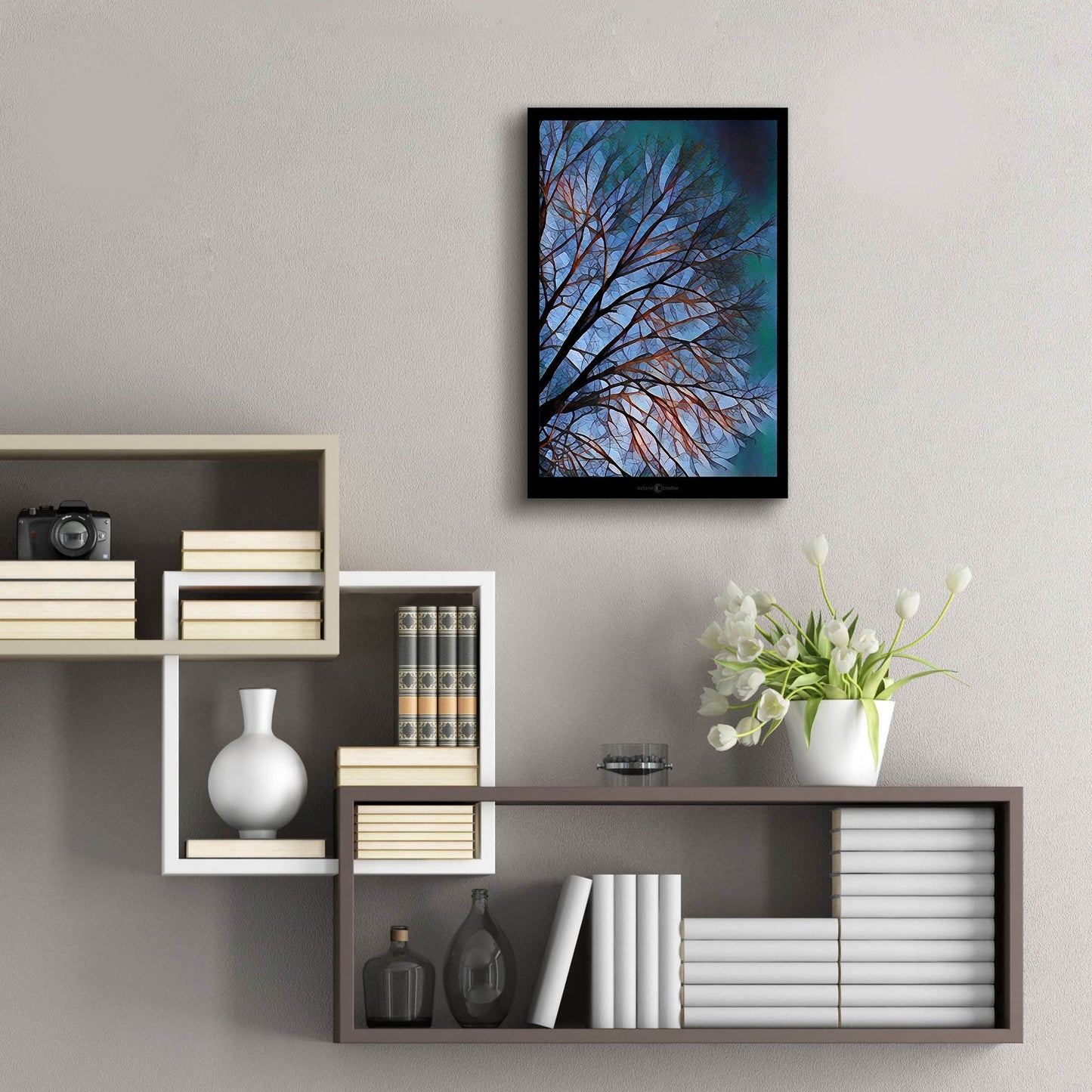 Epic Art 'Early Evening Tree' by Tim Nyberg, Acrylic Glass Wall Art,16x24