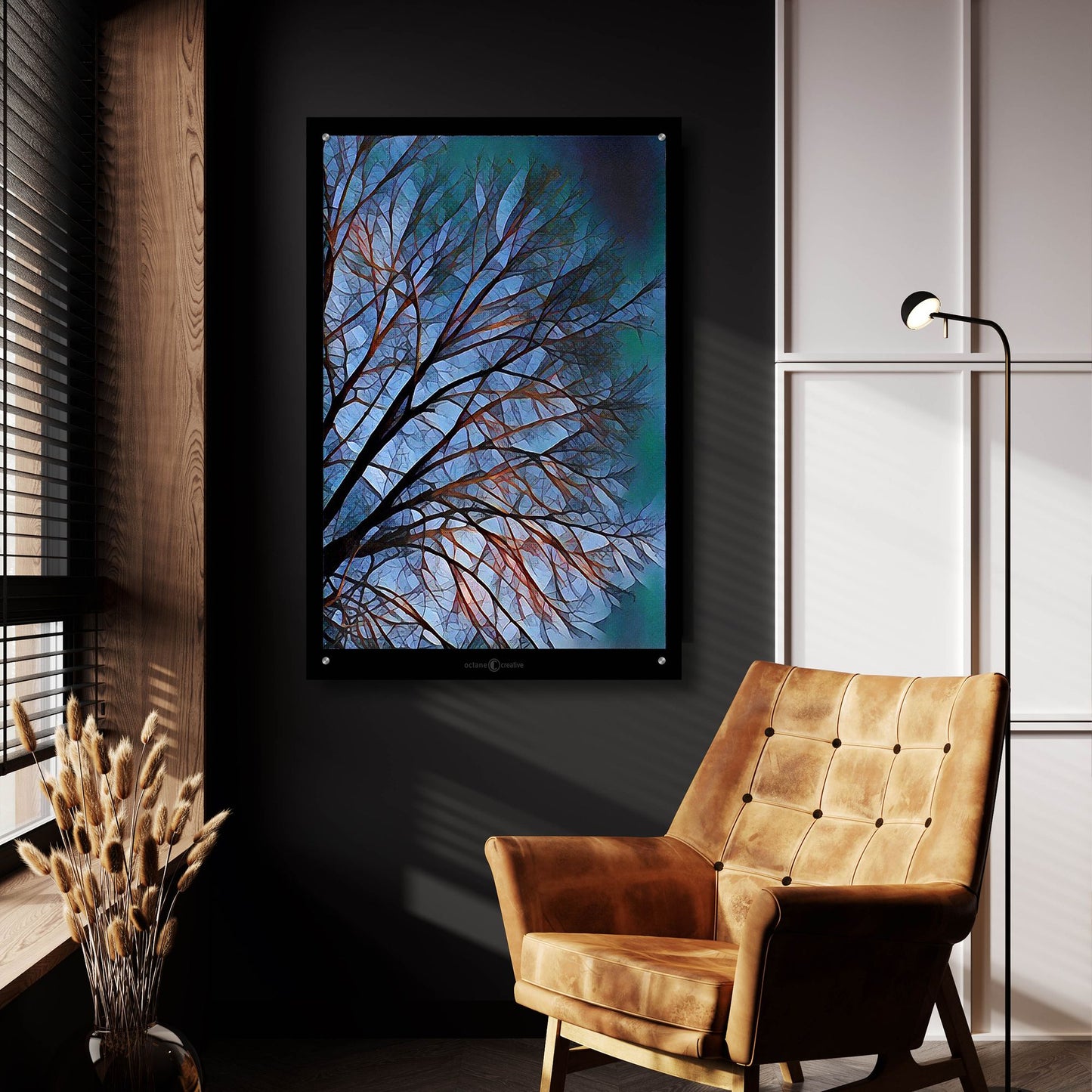 Epic Art 'Early Evening Tree' by Tim Nyberg, Acrylic Glass Wall Art,24x36