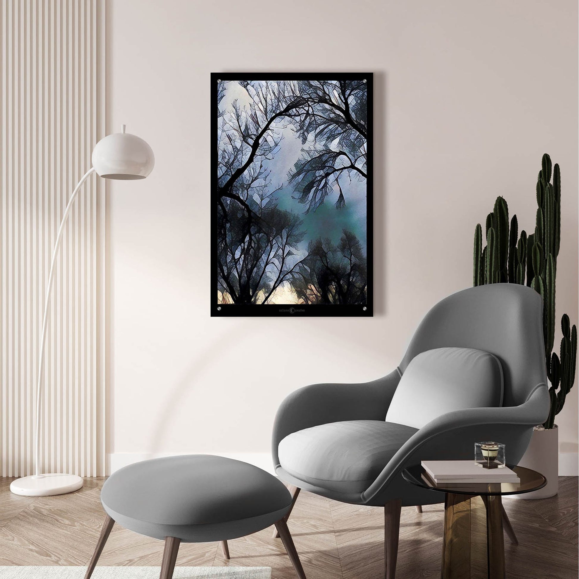 Epic Art 'End Of Day Winter Trees' by Tim Nyberg, Acrylic Glass Wall Art,24x36