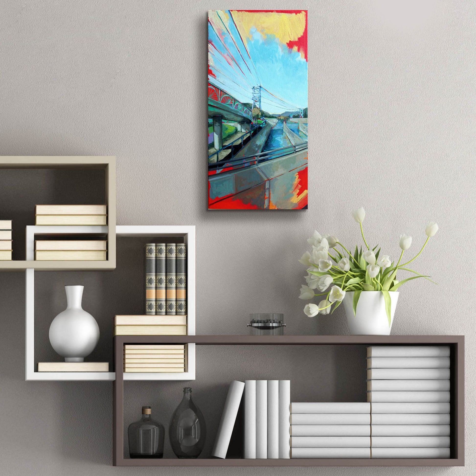 Epic Art 'Aqueduct near Glendale' by Victoria Macmillan, Acrylic Glass Wall Art,12x24