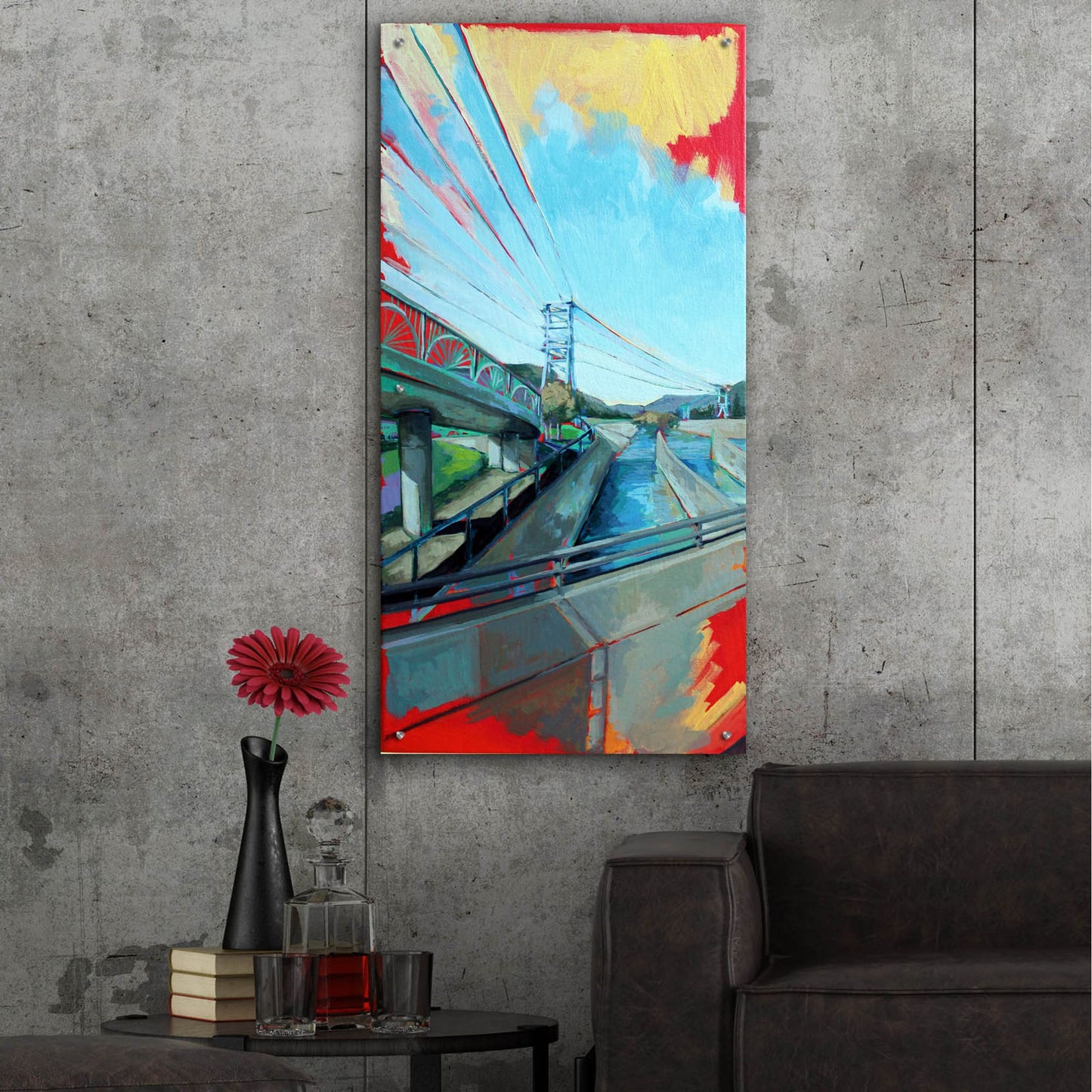 Epic Art 'Aqueduct near Glendale' by Victoria Macmillan, Acrylic Glass Wall Art,24x48