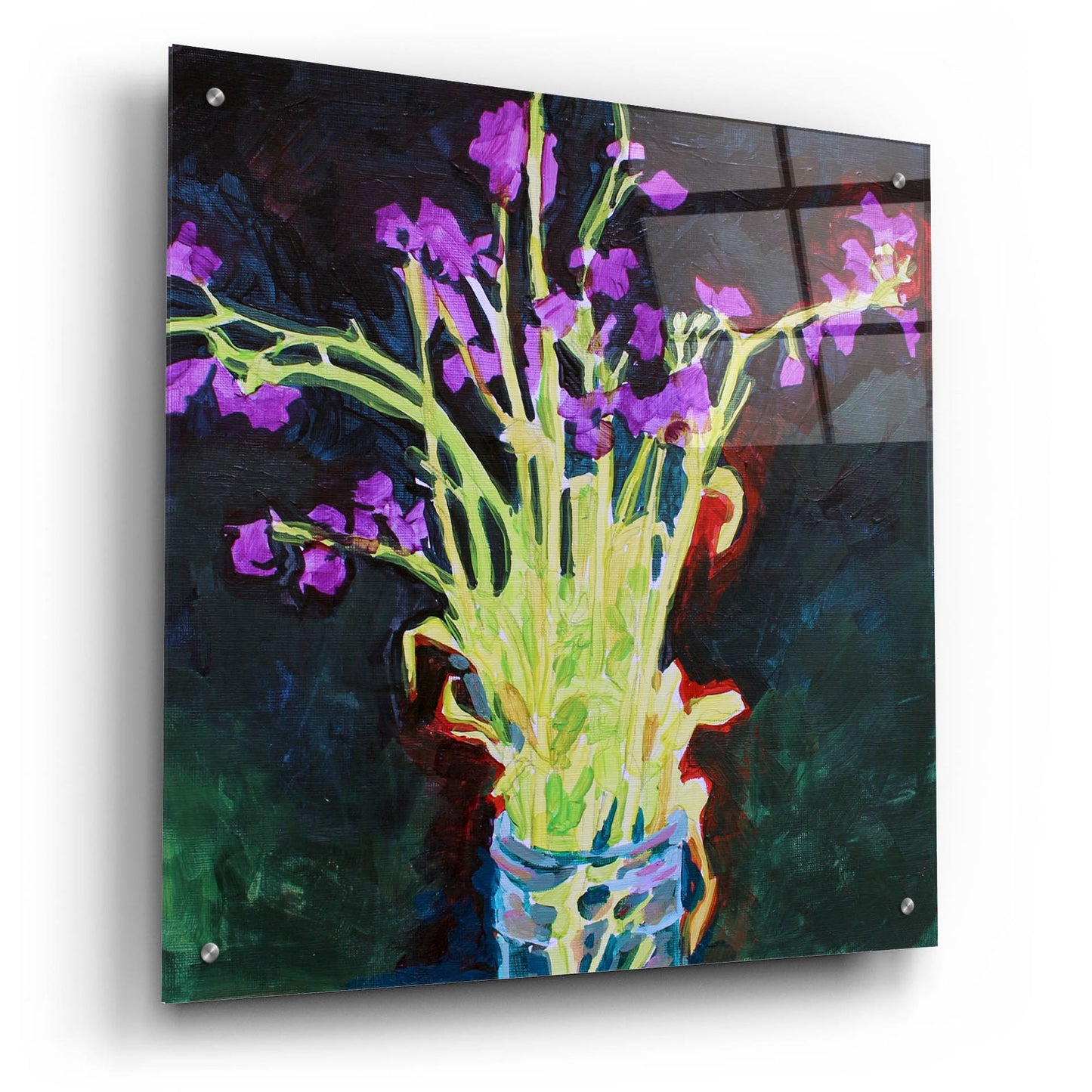 Epic Art 'Midnight Violets' by Victoria Macmillan, Acrylic Glass Wall Art,24x24