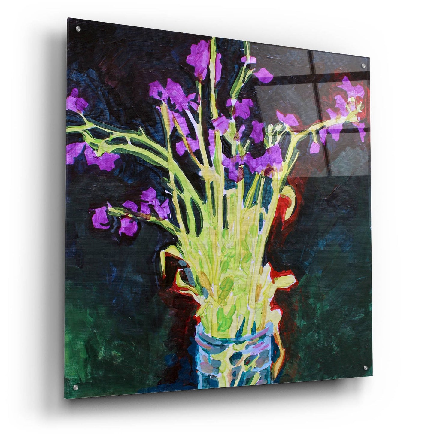 Epic Art 'Midnight Violets' by Victoria Macmillan, Acrylic Glass Wall Art,36x36
