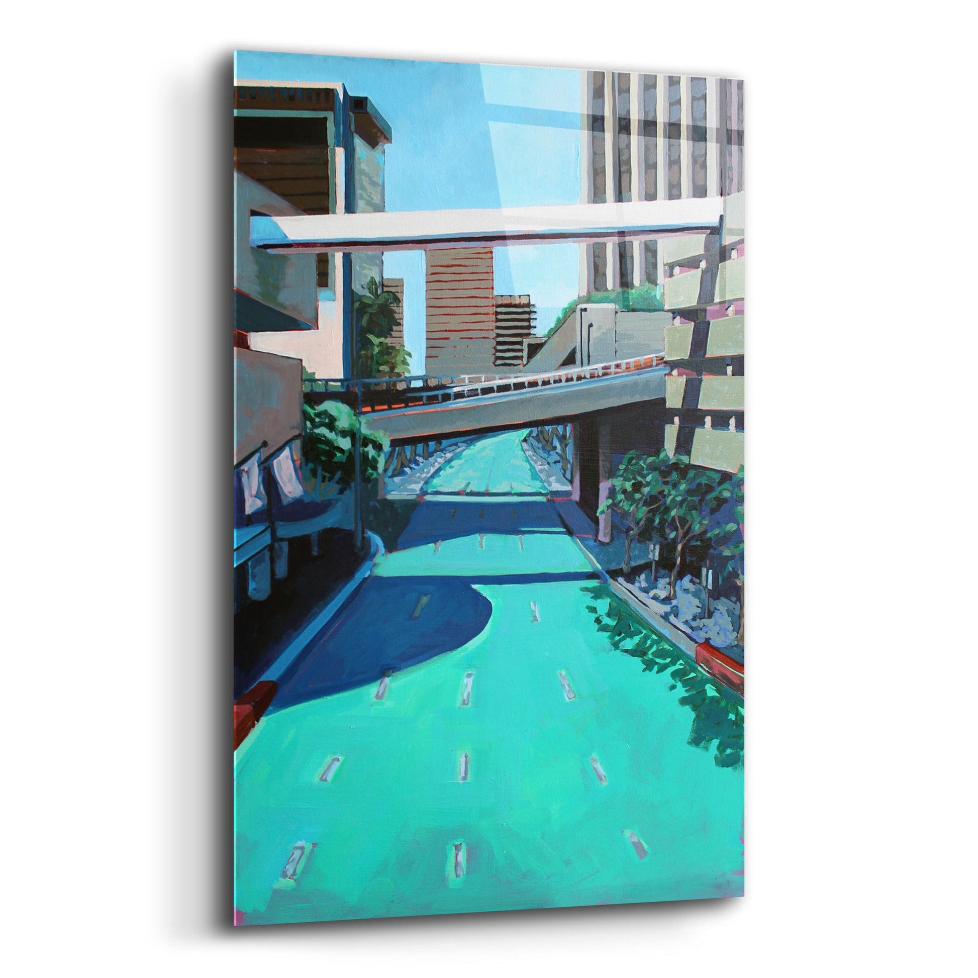 Epic Art 'Overpass on Teal' by Victoria Macmillan, Acrylic Glass Wall Art,12x16