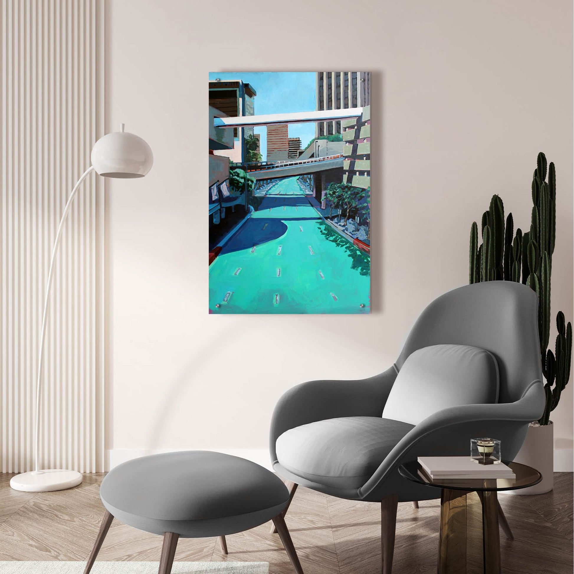 Epic Art 'Overpass on Teal' by Victoria Macmillan, Acrylic Glass Wall Art,24x36