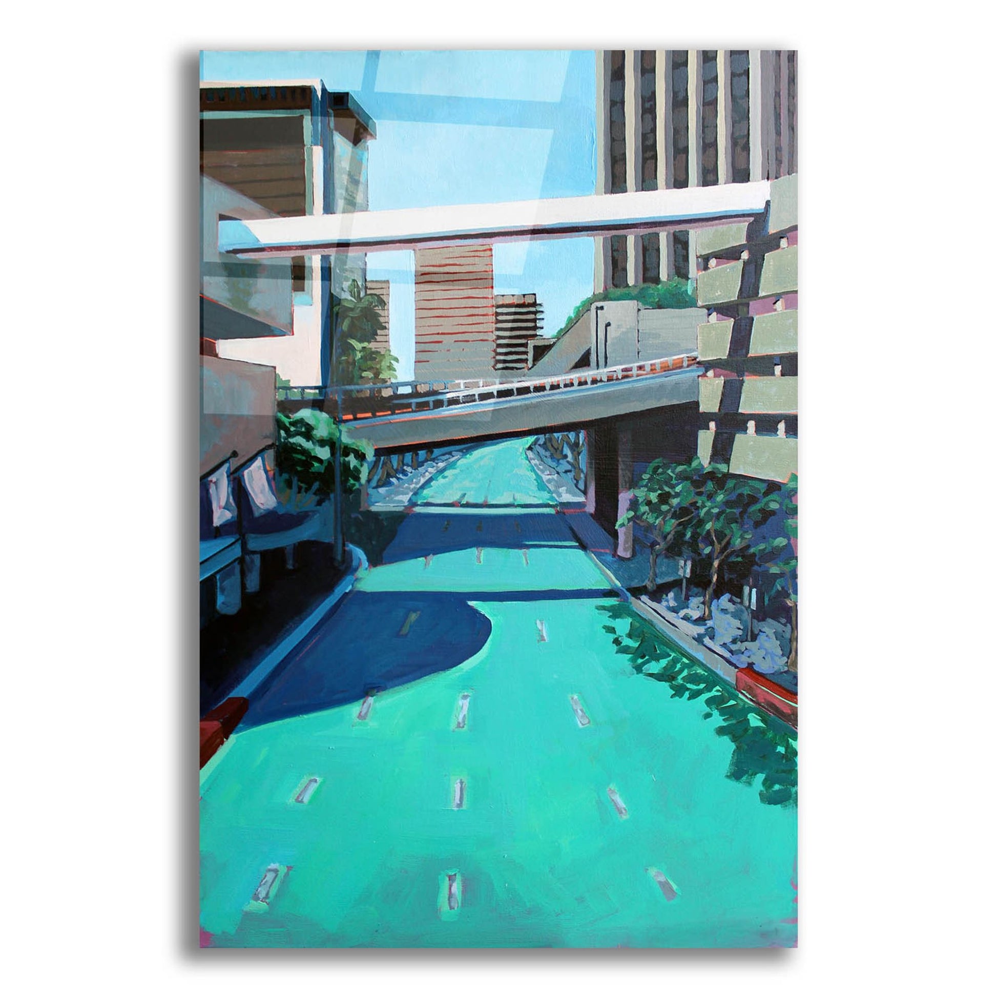 Epic Art 'Overpass on Teal' by Victoria Macmillan, Acrylic Glass Wall Art