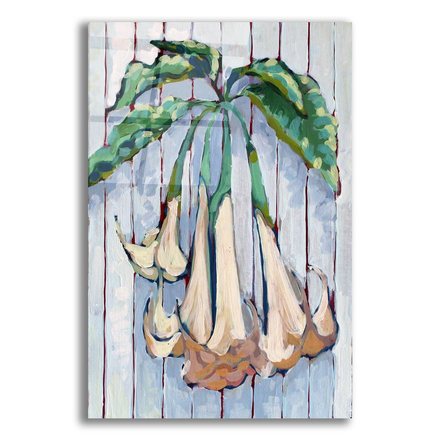 Epic Art 'Pin Stripe and Trumpet Vine' by Victoria Macmillan, Acrylic Glass Wall Art