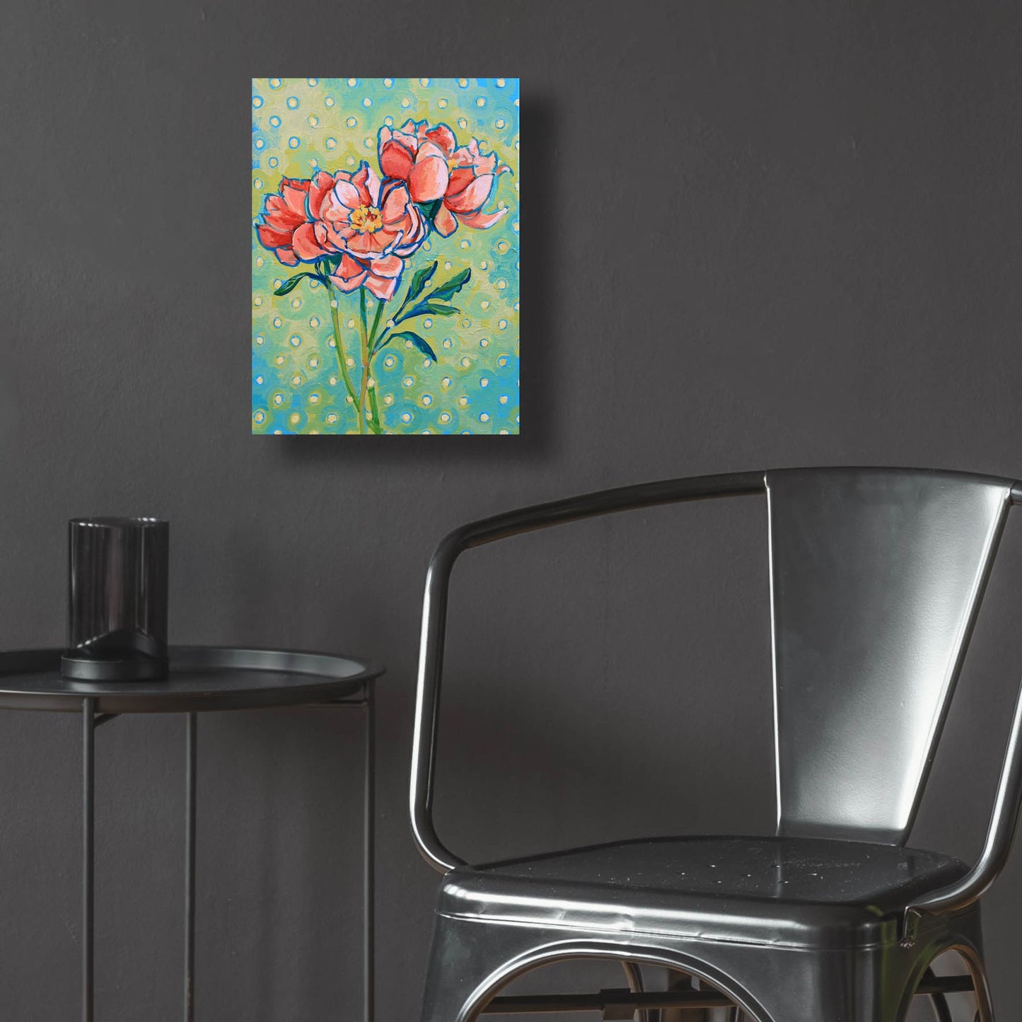 Epic Art 'Polka Dot Peony' by Victoria Macmillan, Acrylic Glass Wall Art,12x16