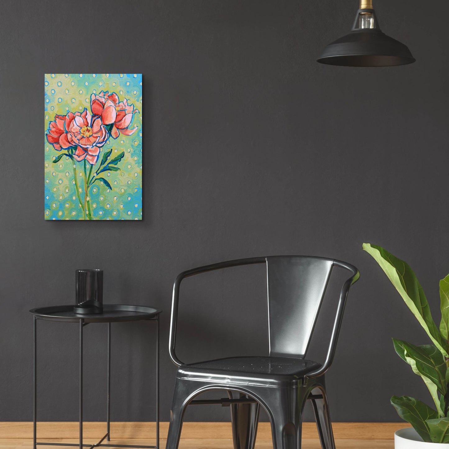 Epic Art 'Polka Dot Peony' by Victoria Macmillan, Acrylic Glass Wall Art,16x24