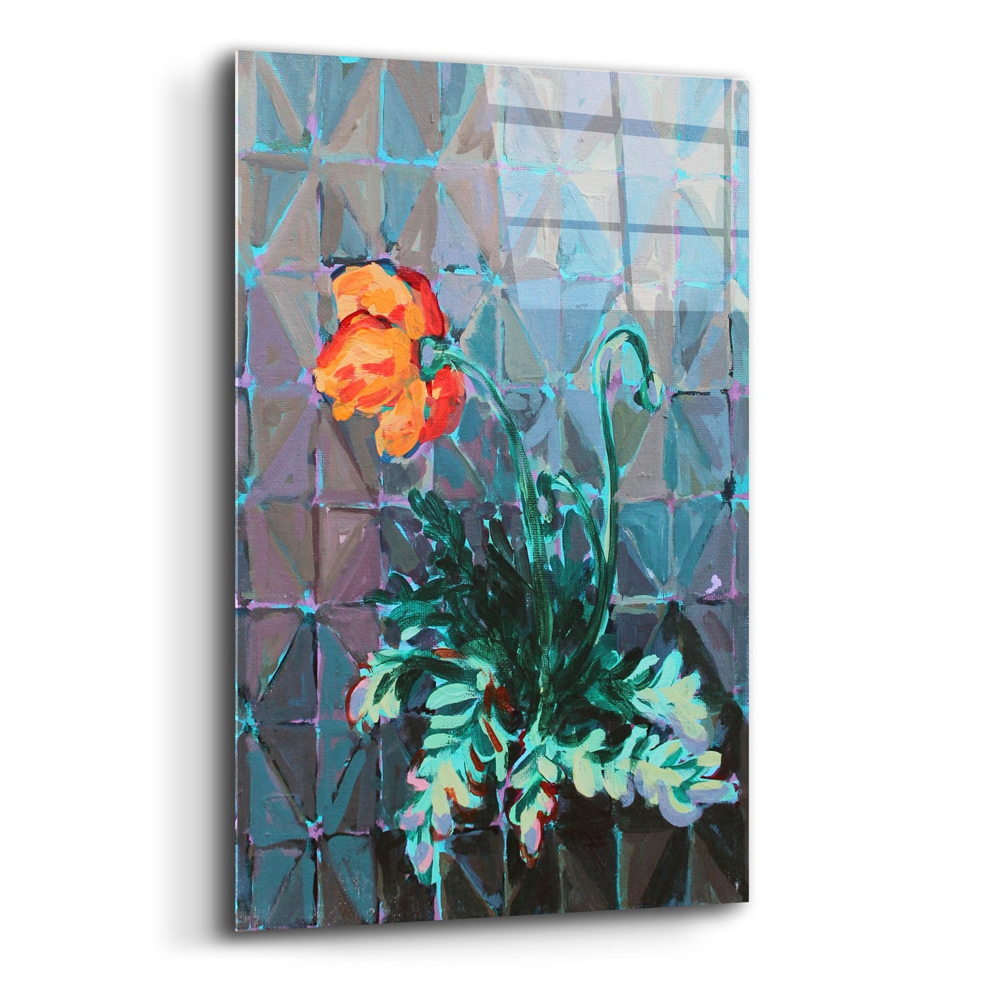 Epic Art 'Poppy and Patterns' by Victoria Macmillan, Acrylic Glass Wall Art,12x16