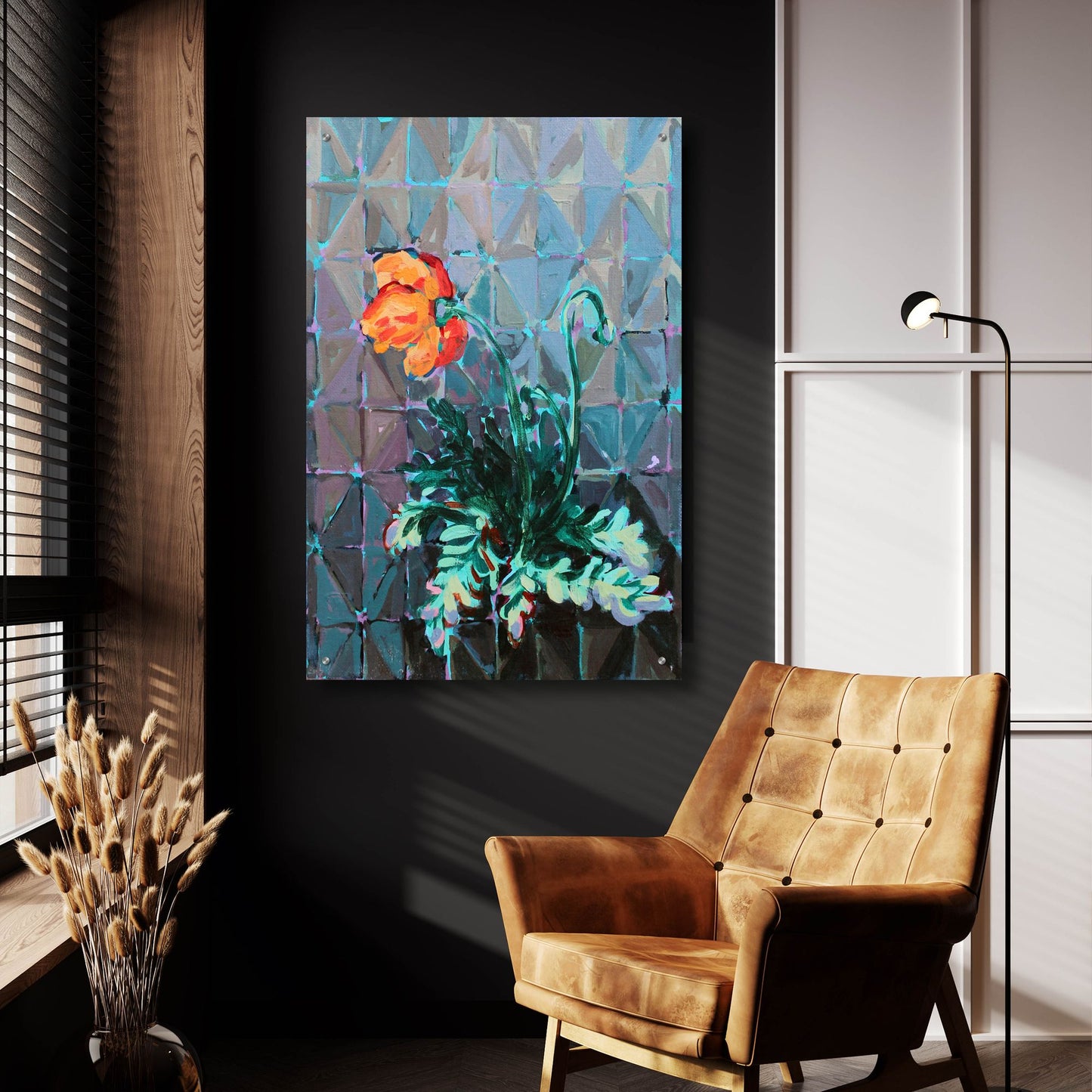 Epic Art 'Poppy and Patterns' by Victoria Macmillan, Acrylic Glass Wall Art,24x36