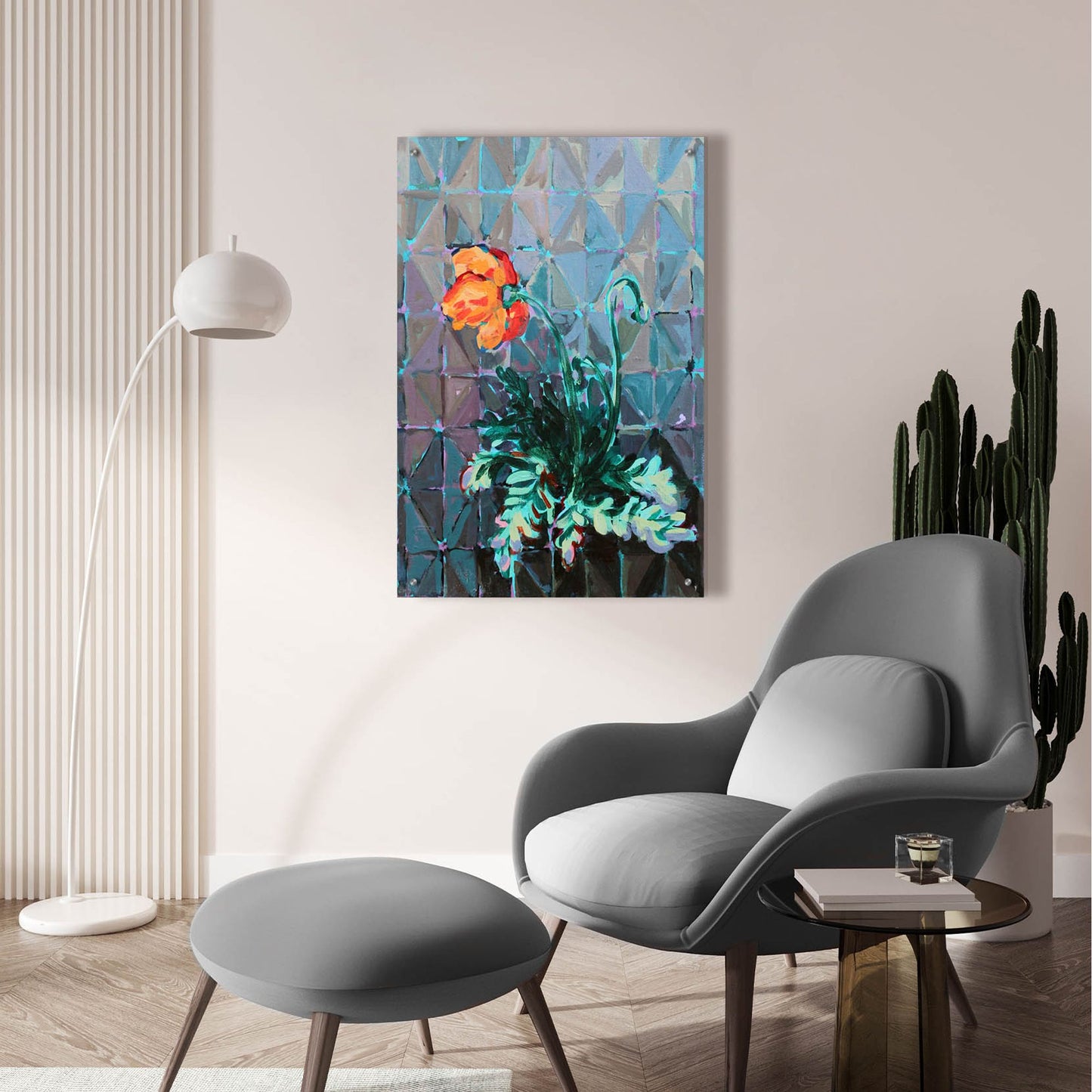 Epic Art 'Poppy and Patterns' by Victoria Macmillan, Acrylic Glass Wall Art,24x36