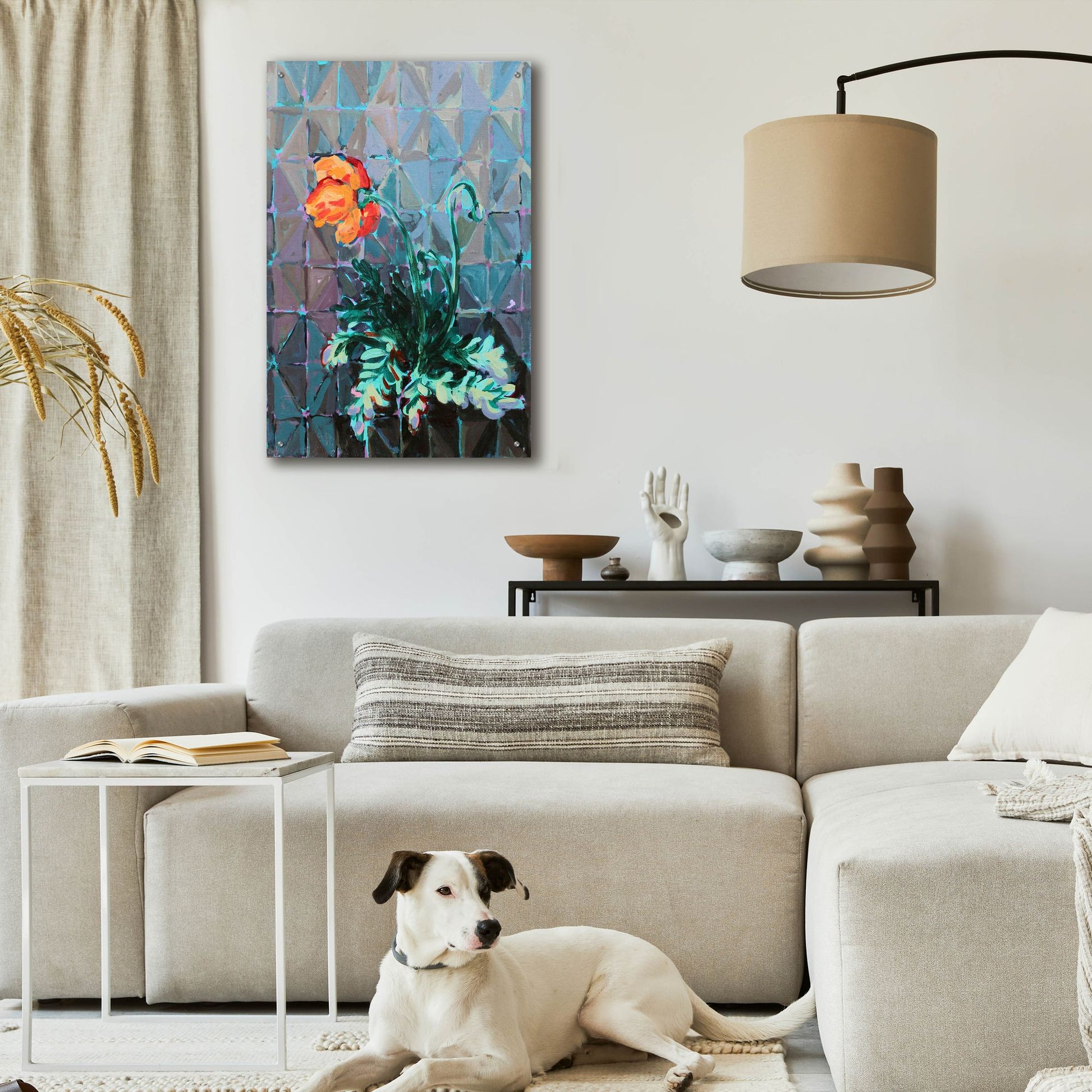 Epic Art 'Poppy and Patterns' by Victoria Macmillan, Acrylic Glass Wall Art,24x36