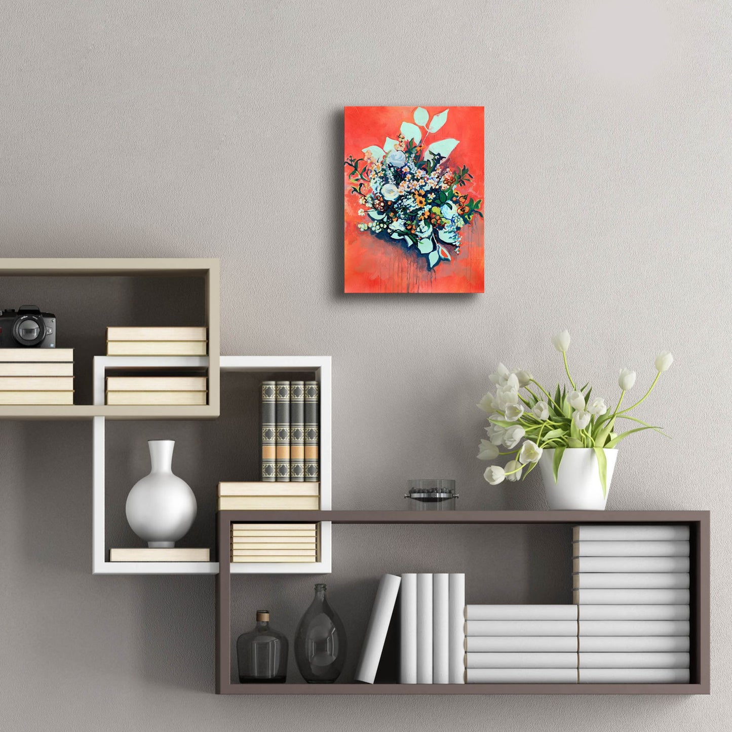 Epic Art 'WildFlower on Electric Orange' by Victoria Macmillan, Acrylic Glass Wall Art,12x16