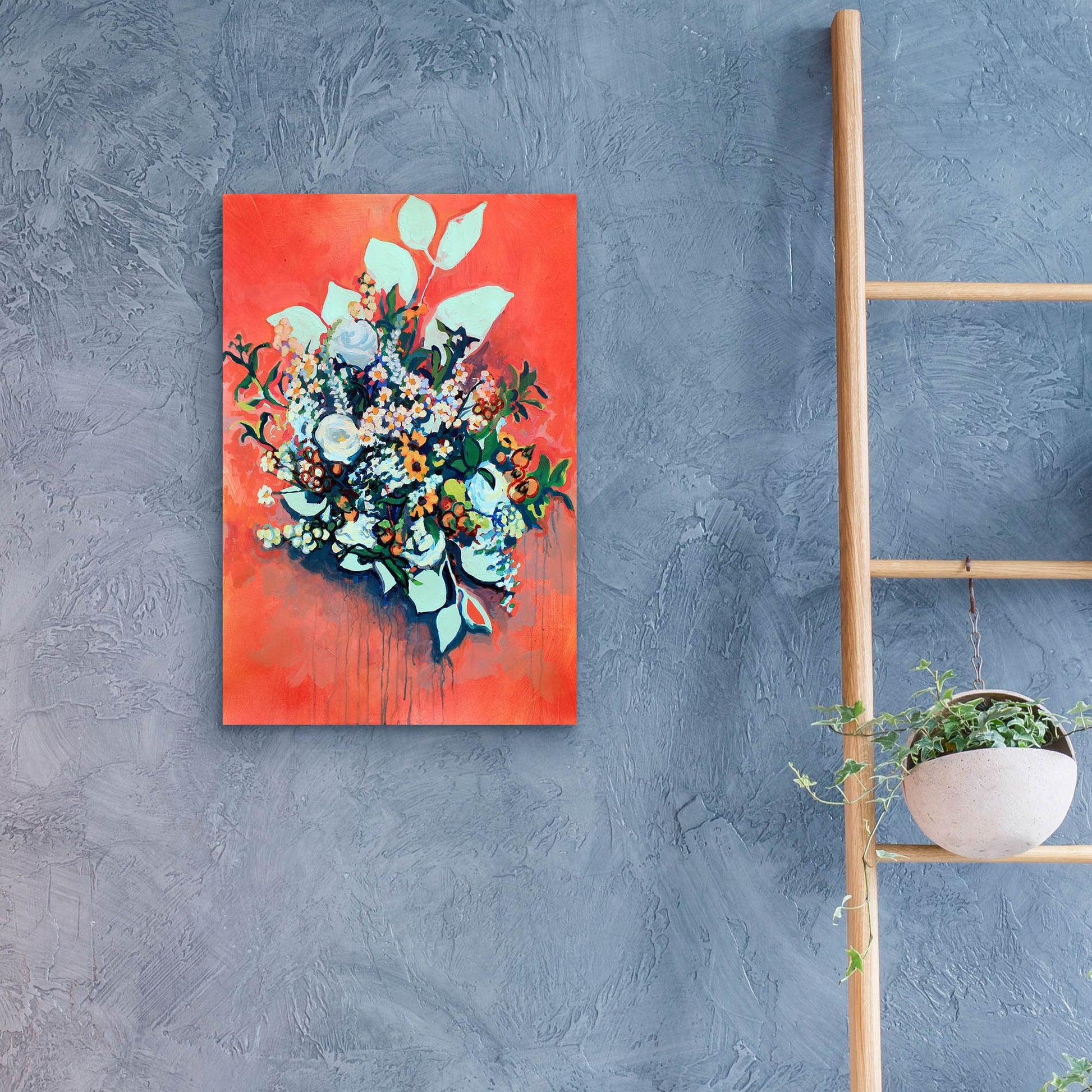 Epic Art 'WildFlower on Electric Orange' by Victoria Macmillan, Acrylic Glass Wall Art,16x24