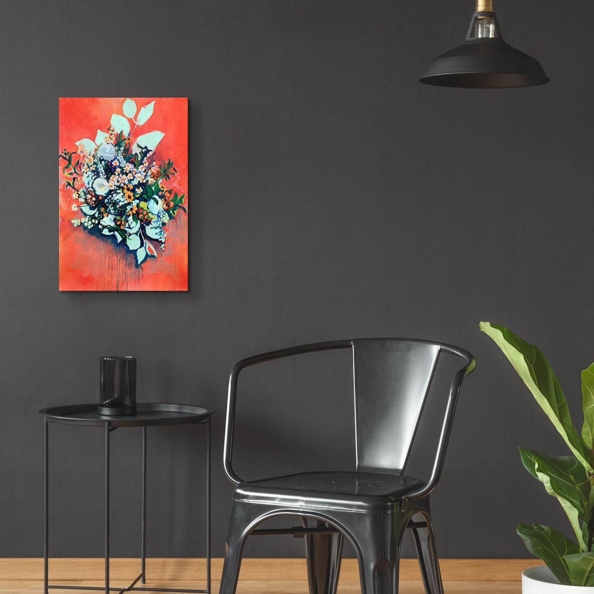 Epic Art 'WildFlower on Electric Orange' by Victoria Macmillan, Acrylic Glass Wall Art,16x24