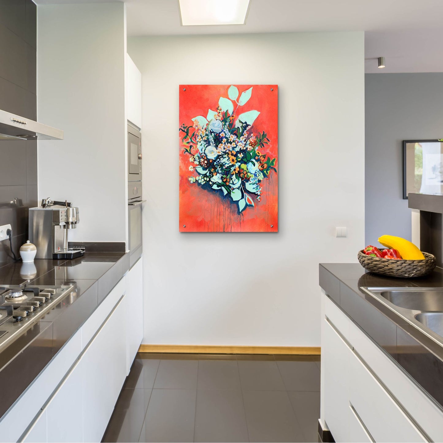 Epic Art 'WildFlower on Electric Orange' by Victoria Macmillan, Acrylic Glass Wall Art,24x36