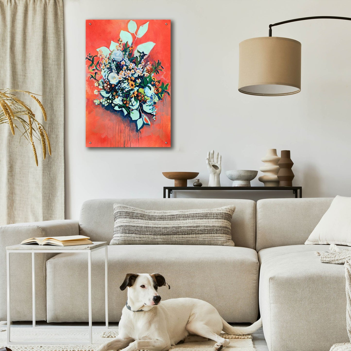 Epic Art 'WildFlower on Electric Orange' by Victoria Macmillan, Acrylic Glass Wall Art,24x36