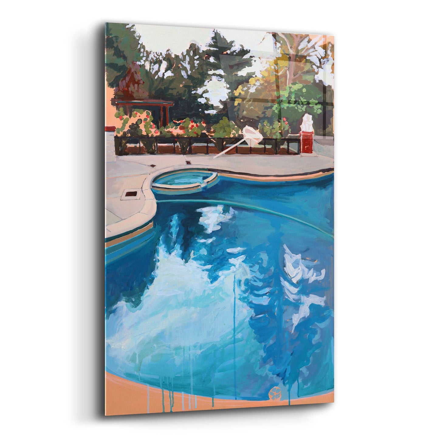 Epic Art 'Backyard Pool' by Victoria Macmillan, Acrylic Glass Wall Art,12x16