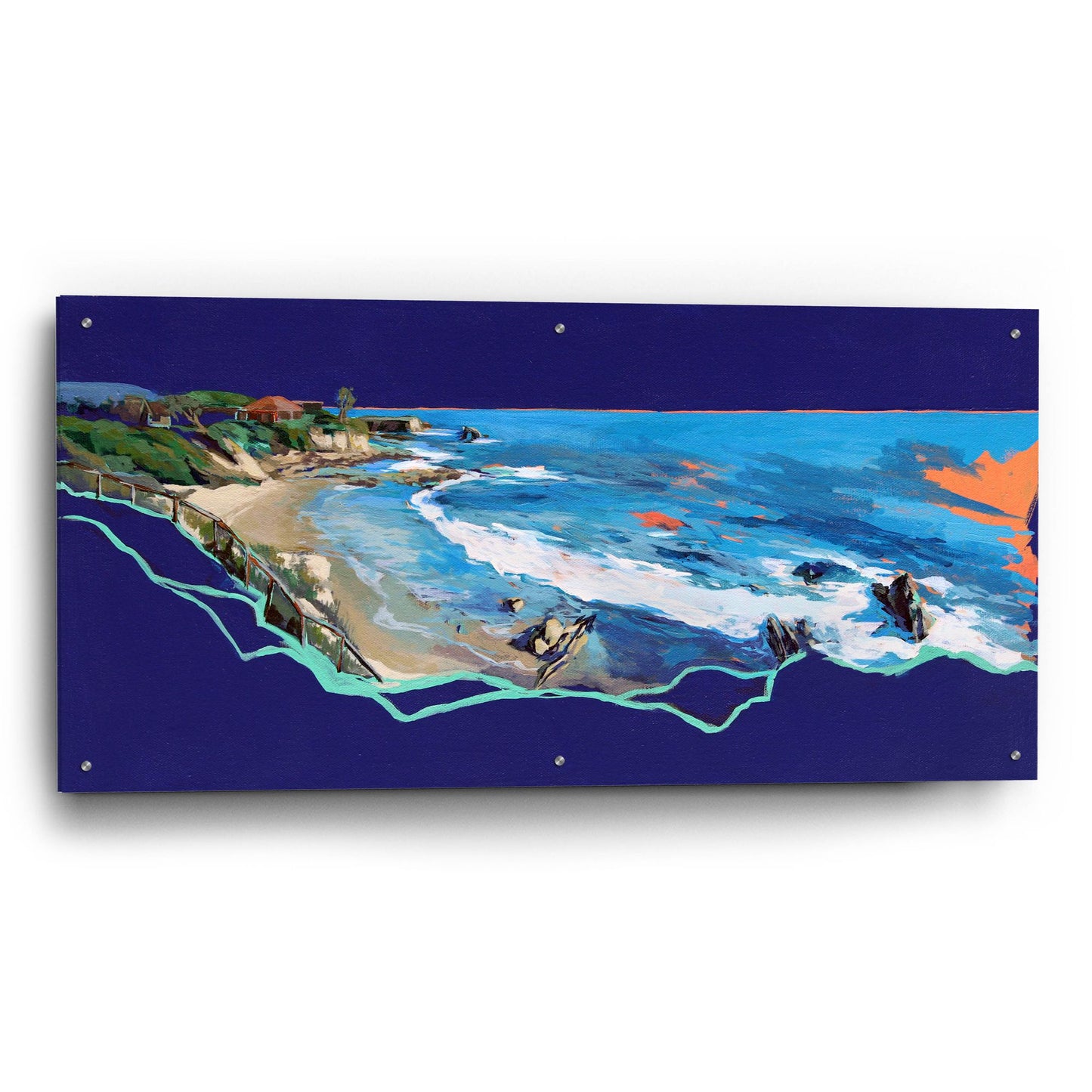 Epic Art 'California Coast' by Victoria Macmillan, Acrylic Glass Wall Art,48x24