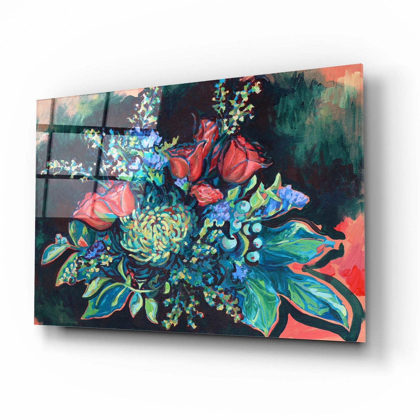 Epic Art 'Midnight Bouquet' by Victoria Macmillan, Acrylic Glass Wall Art,16x12