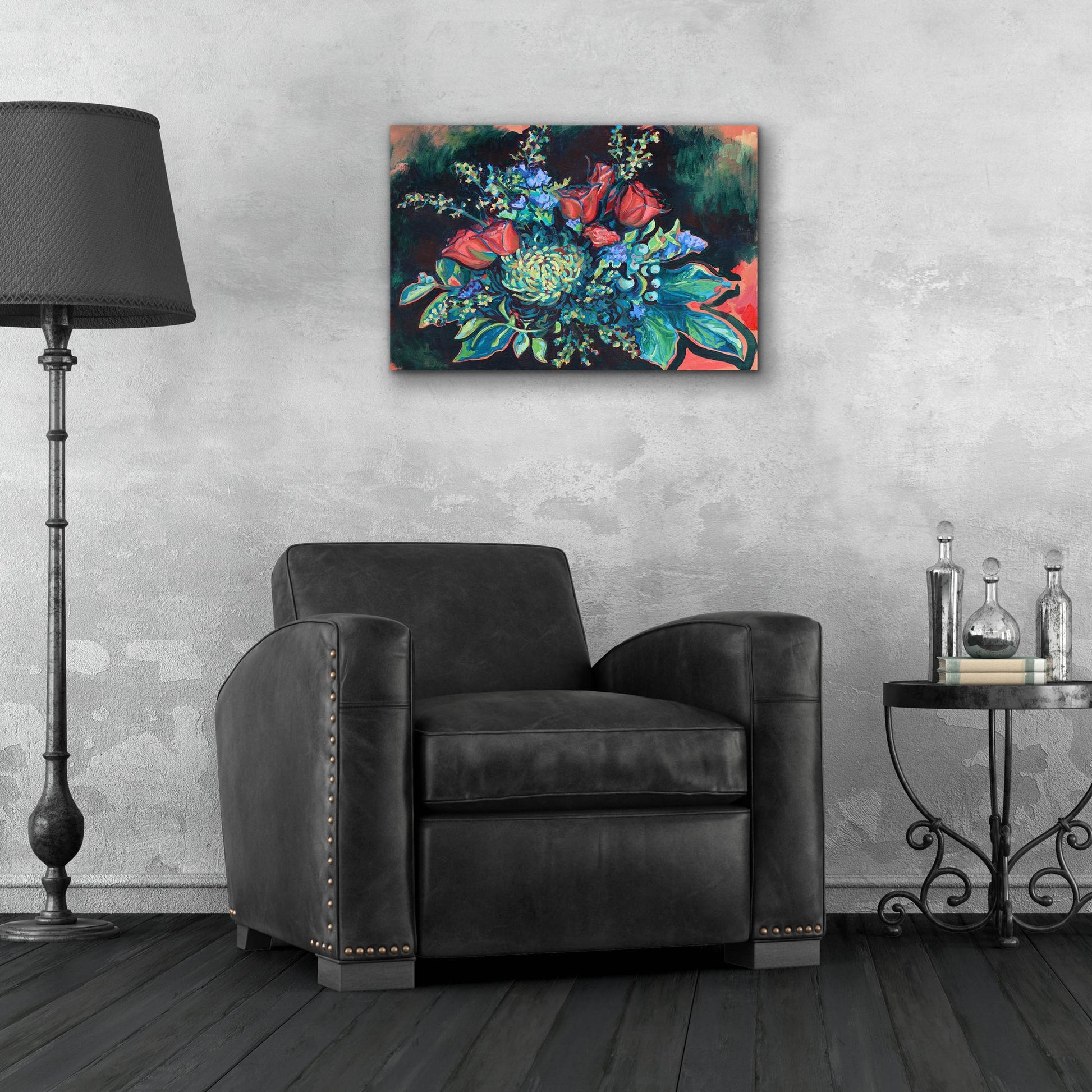 Epic Art 'Midnight Bouquet' by Victoria Macmillan, Acrylic Glass Wall Art,24x16