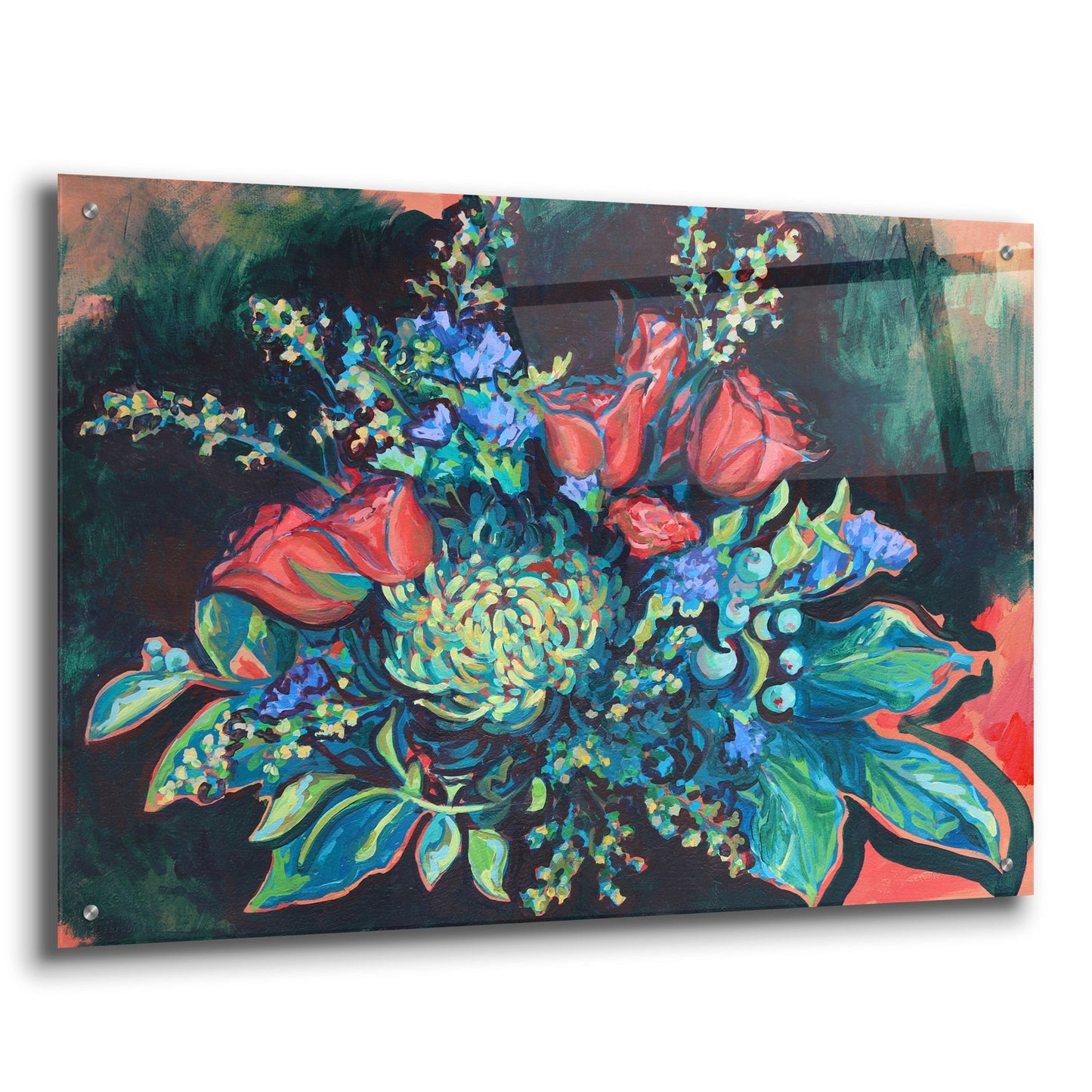 Epic Art 'Midnight Bouquet' by Victoria Macmillan, Acrylic Glass Wall Art,36x24