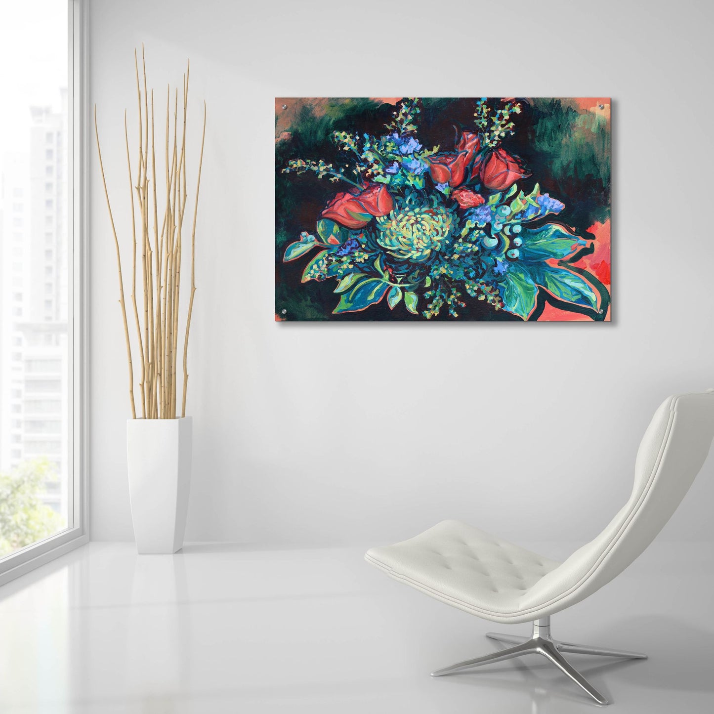 Epic Art 'Midnight Bouquet' by Victoria Macmillan, Acrylic Glass Wall Art,36x24