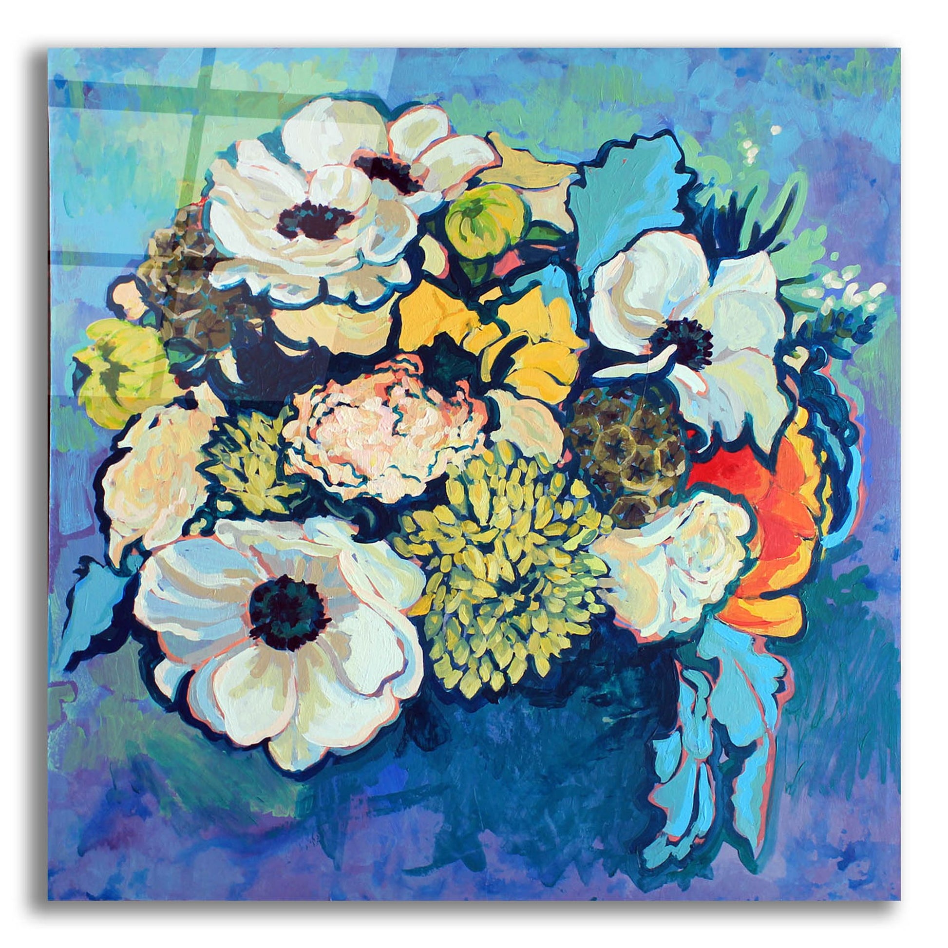 Epic Art 'Poppy and Dahlia Bouquet' by Victoria Macmillan, Acrylic Glass Wall Art