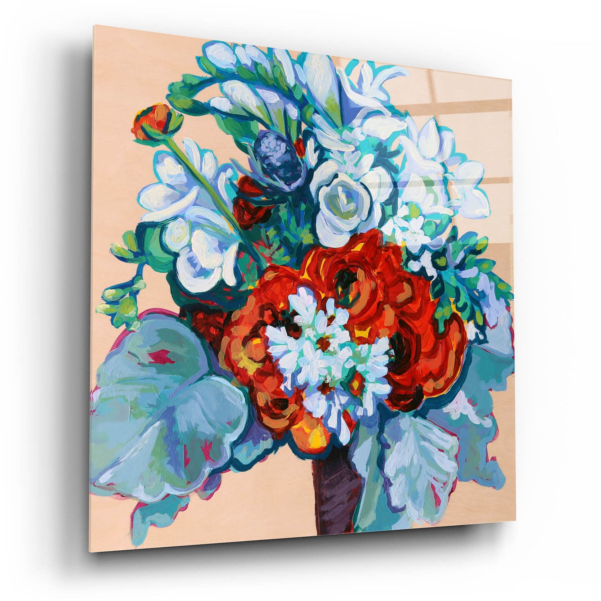 Epic Art 'Springtime Bouquet on Wood' by Victoria Macmillan, Acrylic Glass Wall Art,12x12