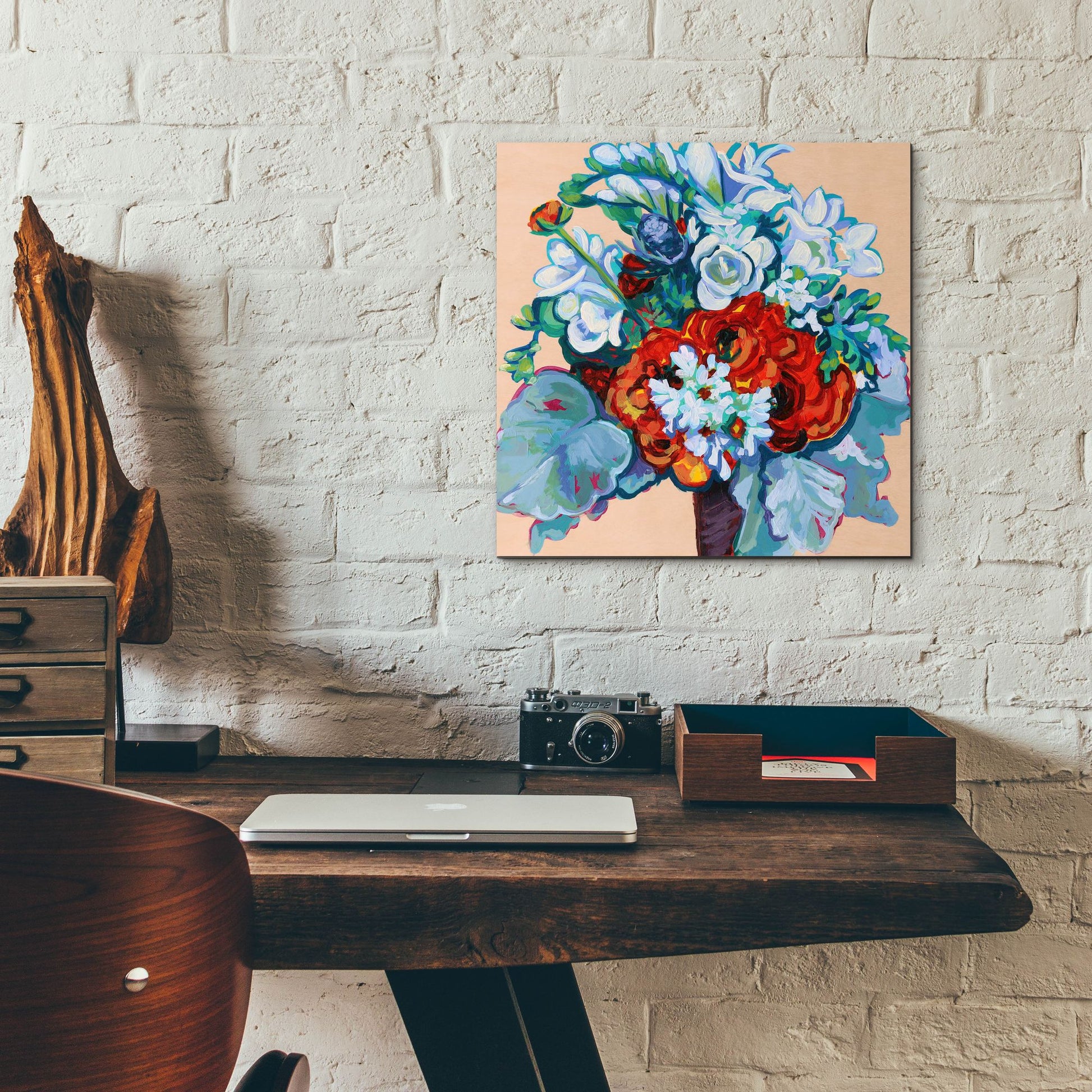 Epic Art 'Springtime Bouquet on Wood' by Victoria Macmillan, Acrylic Glass Wall Art,12x12