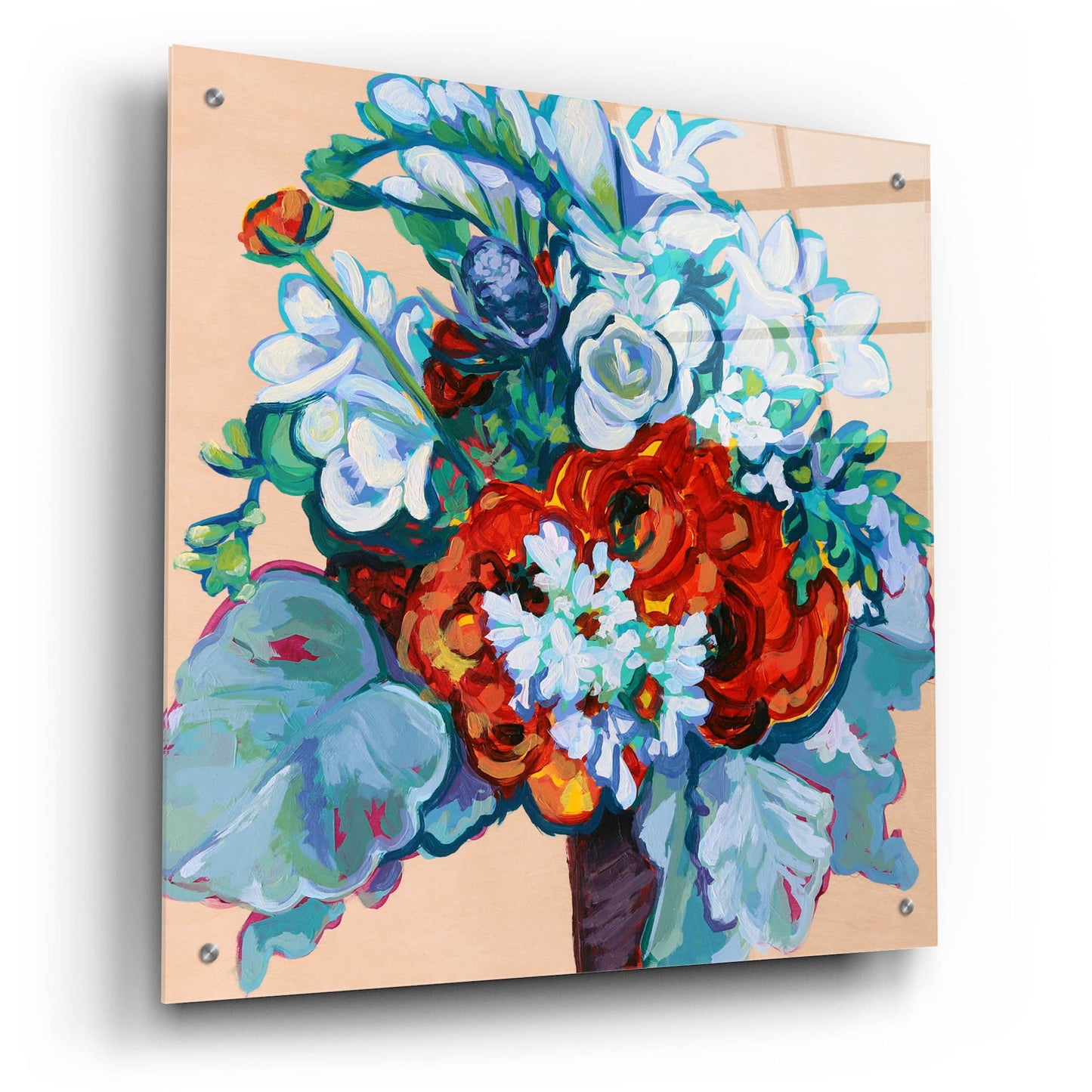 Epic Art 'Springtime Bouquet on Wood' by Victoria Macmillan, Acrylic Glass Wall Art,24x24