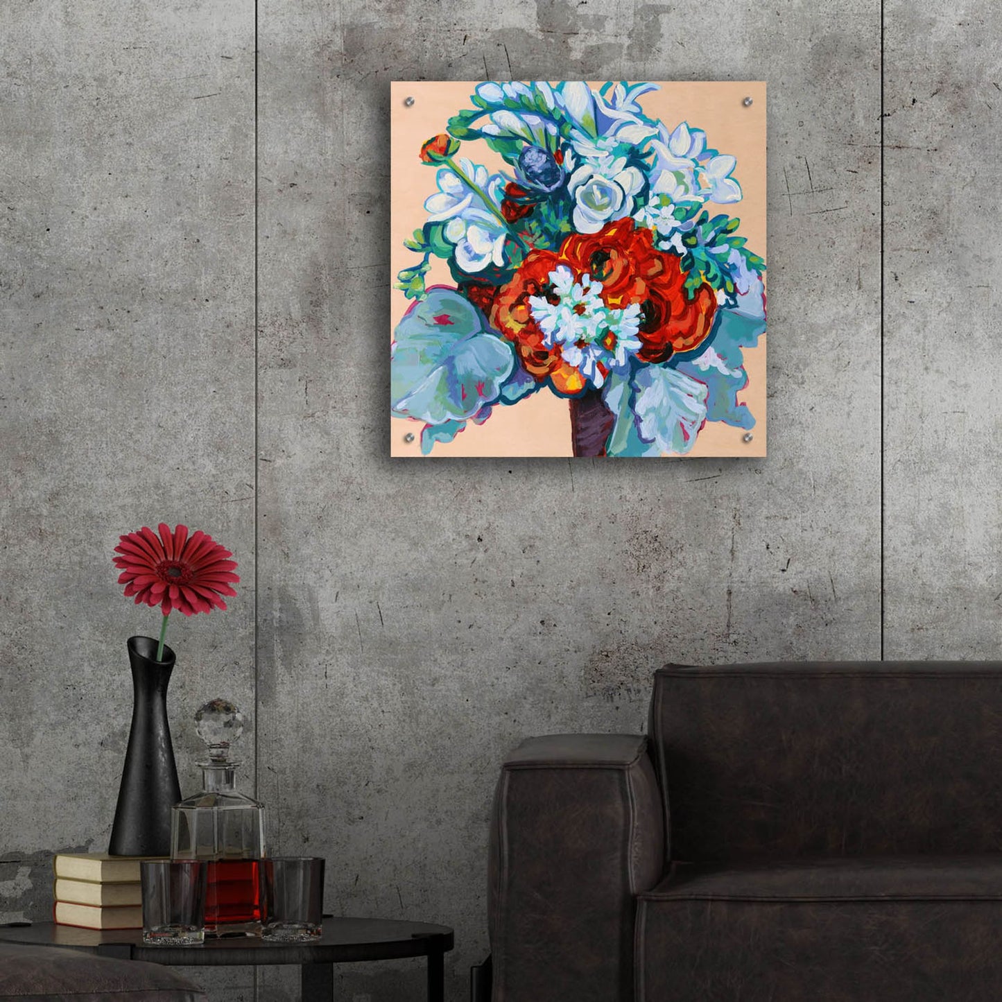 Epic Art 'Springtime Bouquet on Wood' by Victoria Macmillan, Acrylic Glass Wall Art,24x24