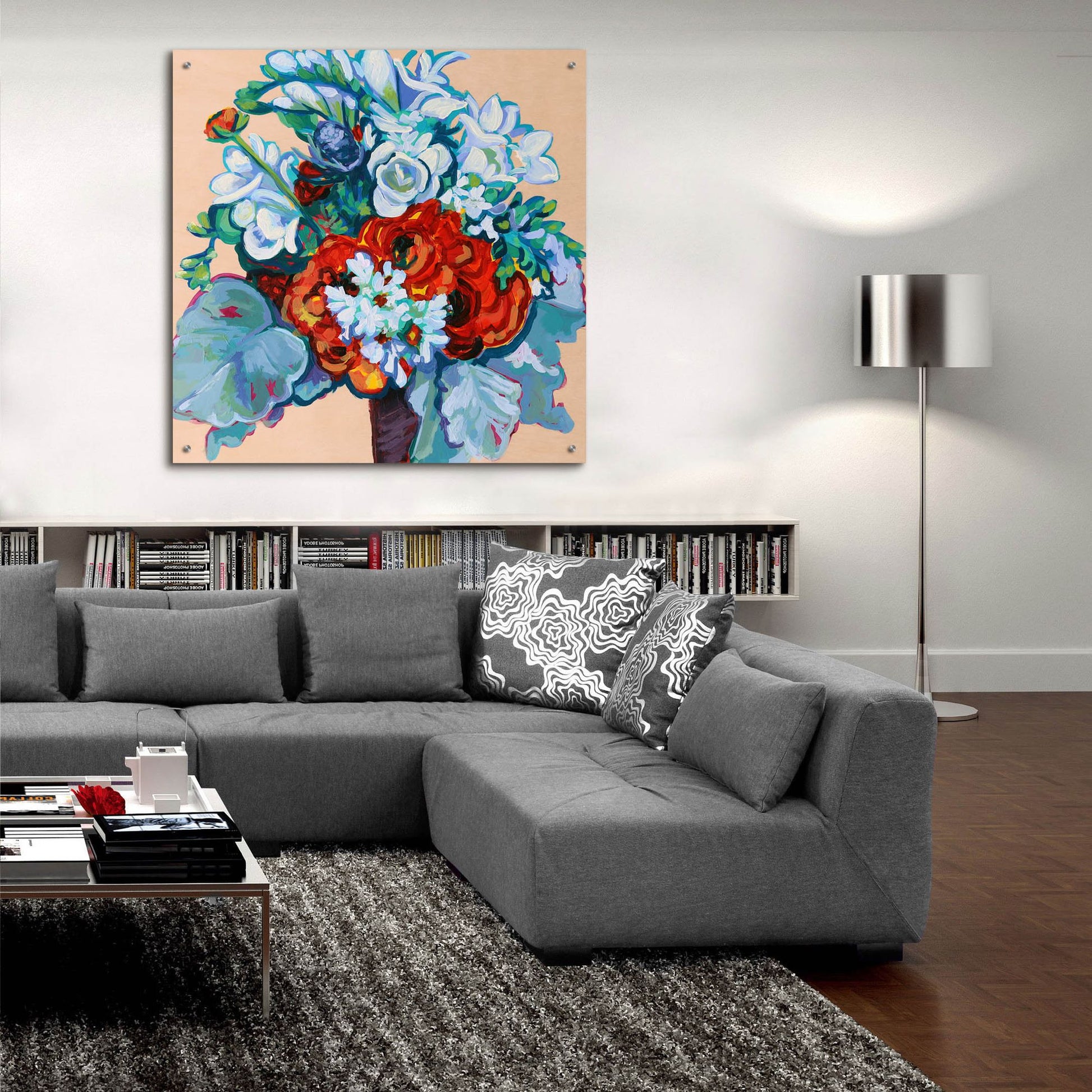 Epic Art 'Springtime Bouquet on Wood' by Victoria Macmillan, Acrylic Glass Wall Art,36x36