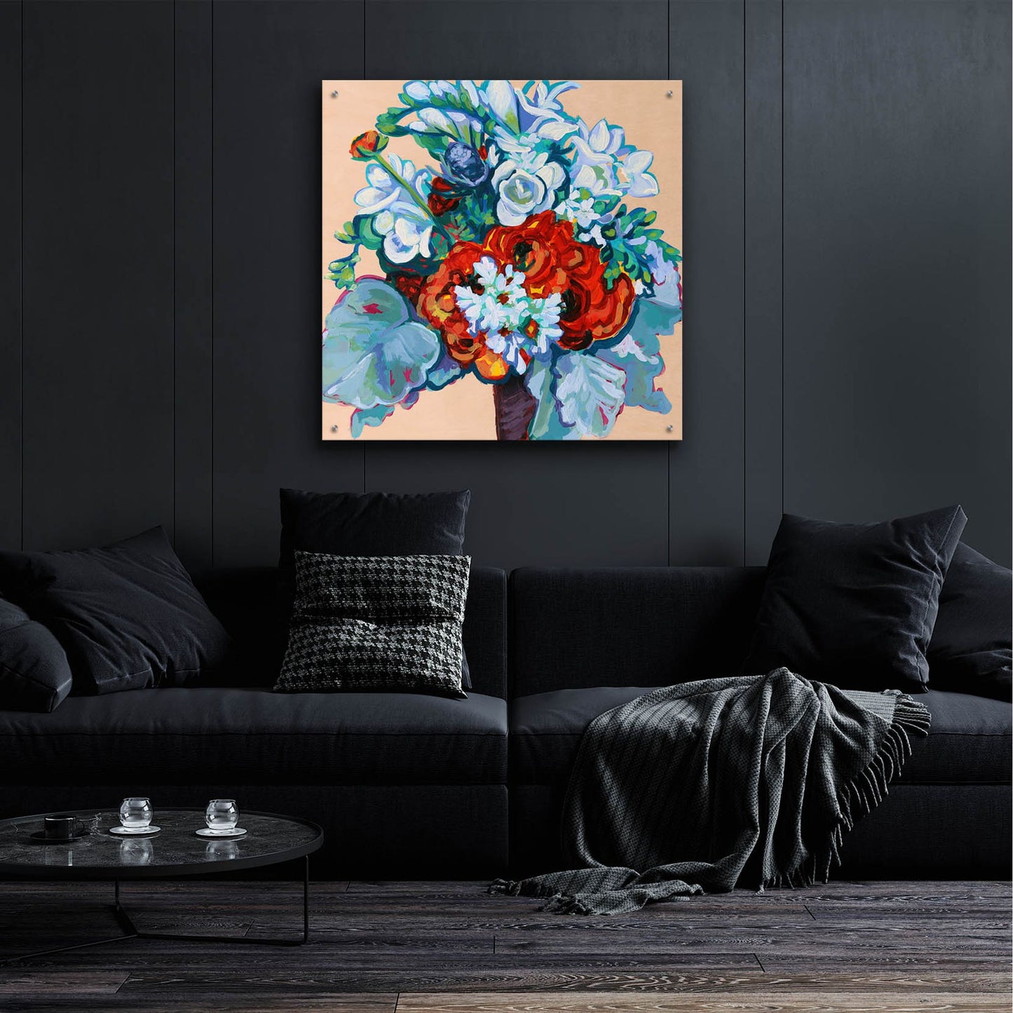 Epic Art 'Springtime Bouquet on Wood' by Victoria Macmillan, Acrylic Glass Wall Art,36x36