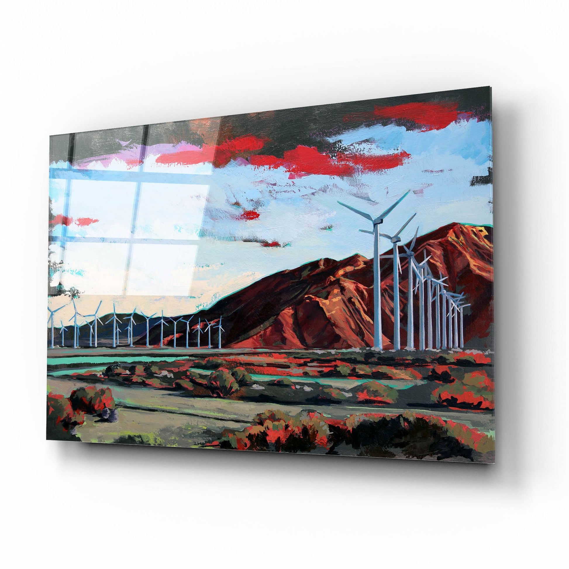 Epic Art 'Windmills on the Road to Palm Springs' by Victoria Macmillan, Acrylic Glass Wall Art,16x12