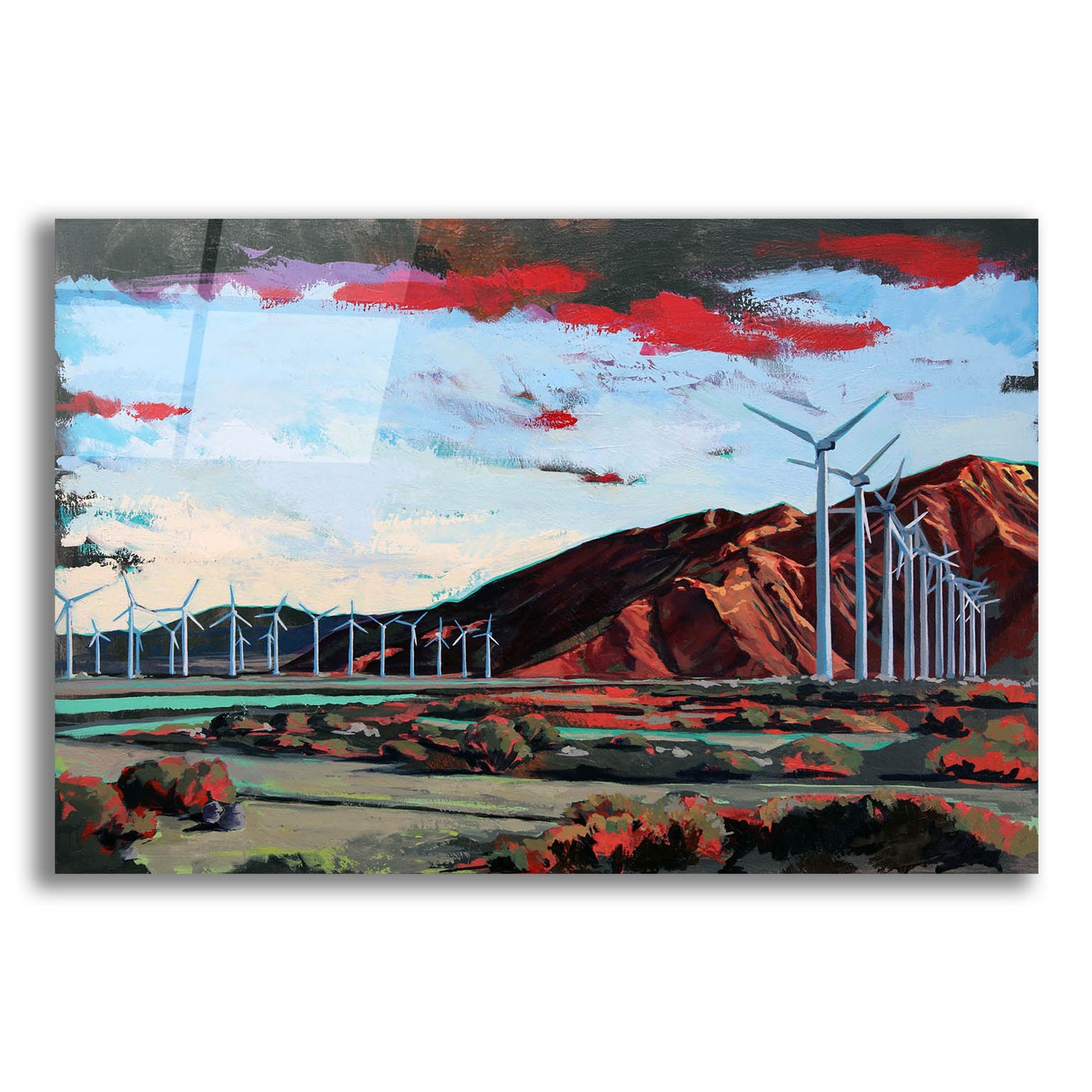 Epic Art 'Windmills on the Road to Palm Springs' by Victoria Macmillan, Acrylic Glass Wall Art