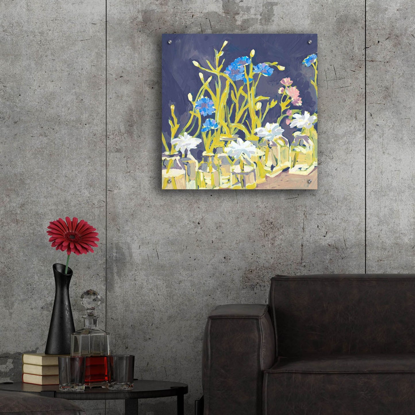 Epic Art 'Floral and Glass Menagerie' by Victoria Macmillan, Acrylic Glass Wall Art,24x24
