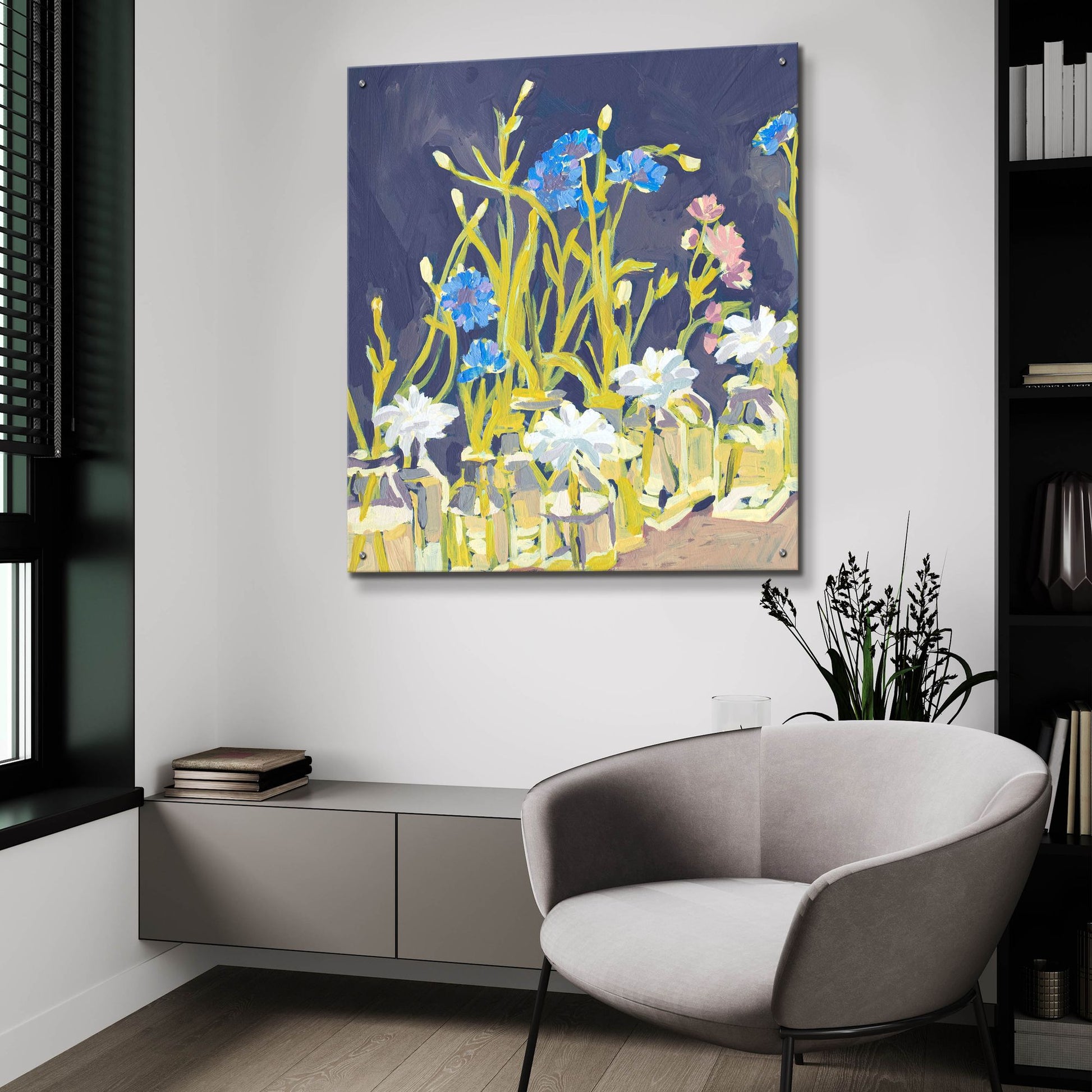 Epic Art 'Floral and Glass Menagerie' by Victoria Macmillan, Acrylic Glass Wall Art,36x36