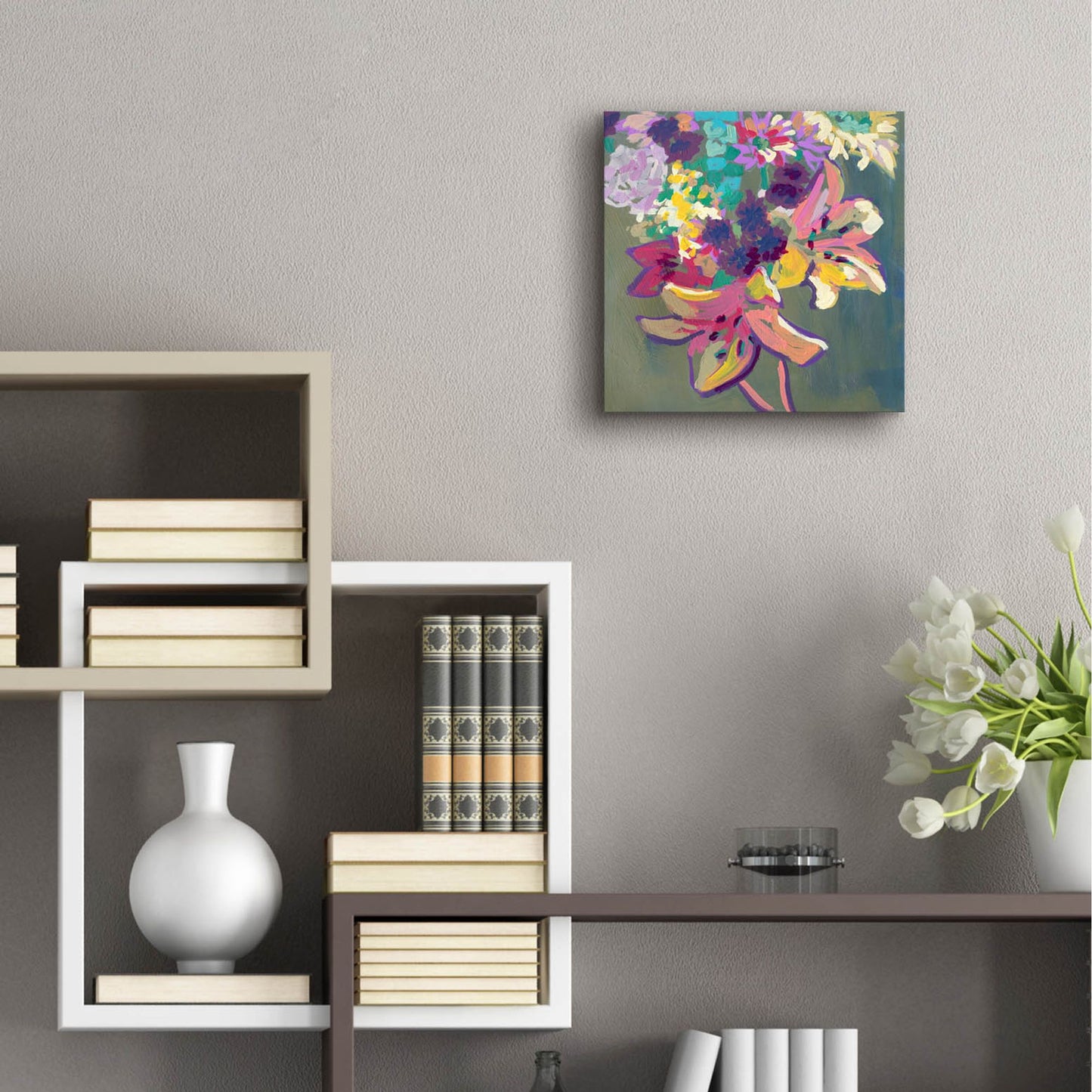 Epic Art 'Lily Mixed Bouquet' by Victoria Macmillan, Acrylic Glass Wall Art,12x12