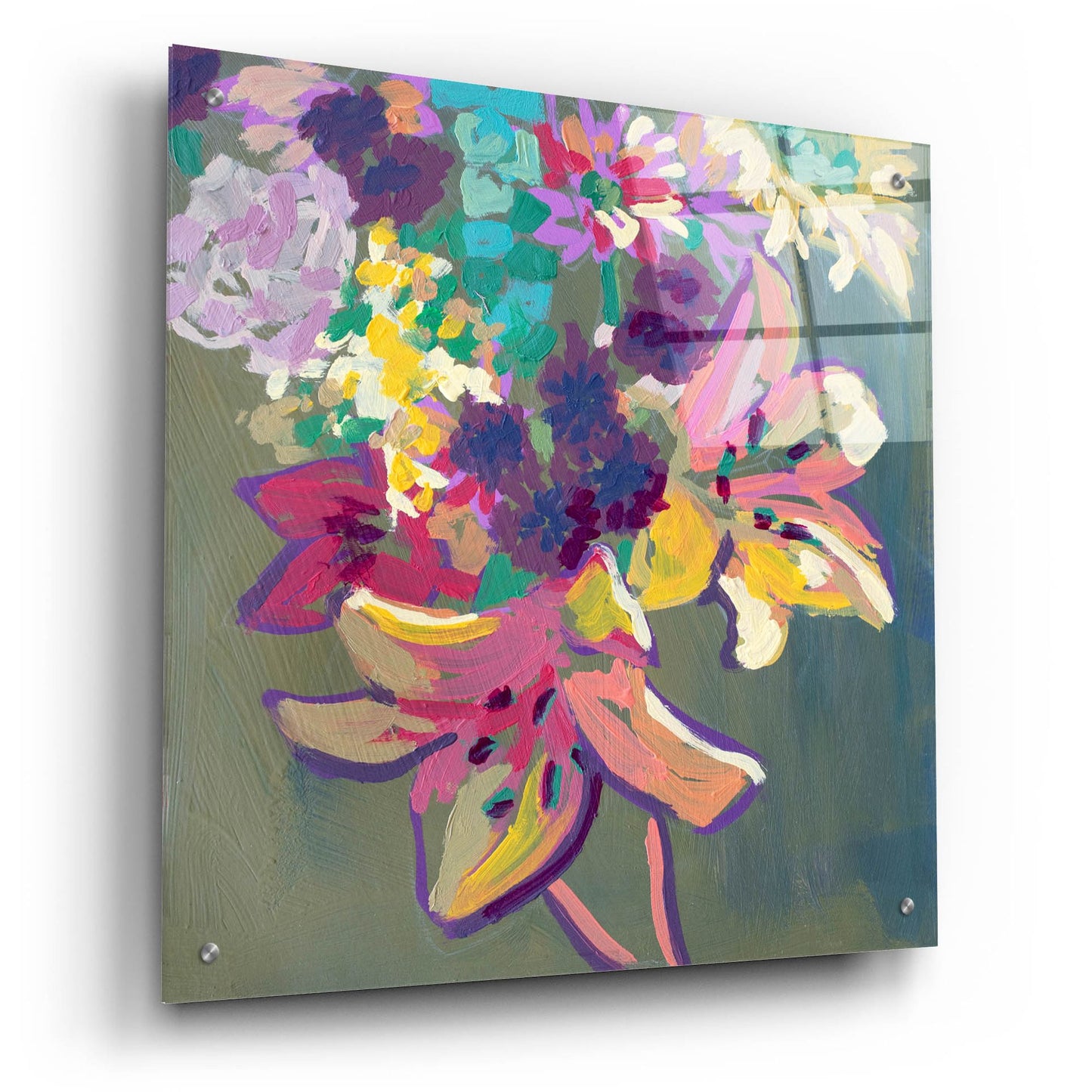 Epic Art 'Lily Mixed Bouquet' by Victoria Macmillan, Acrylic Glass Wall Art,24x24