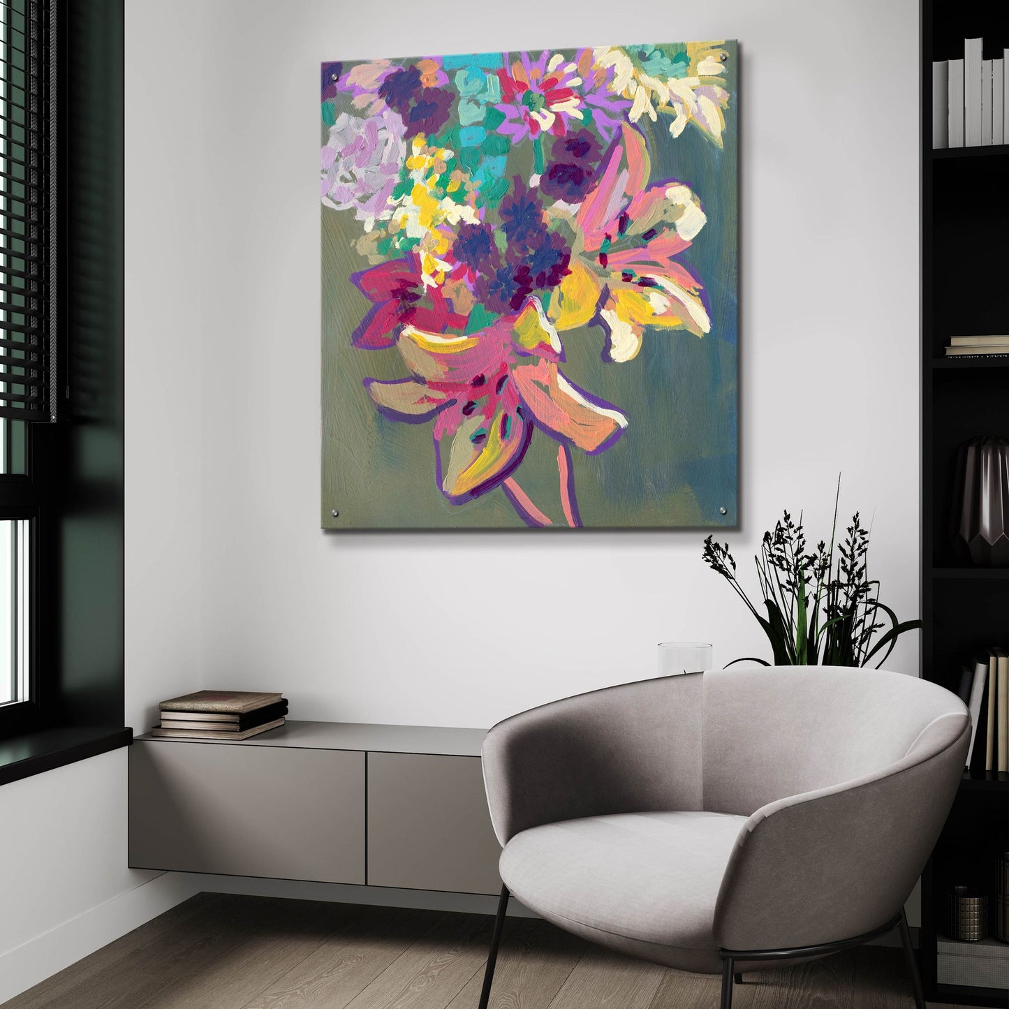 Epic Art 'Lily Mixed Bouquet' by Victoria Macmillan, Acrylic Glass Wall Art,36x36