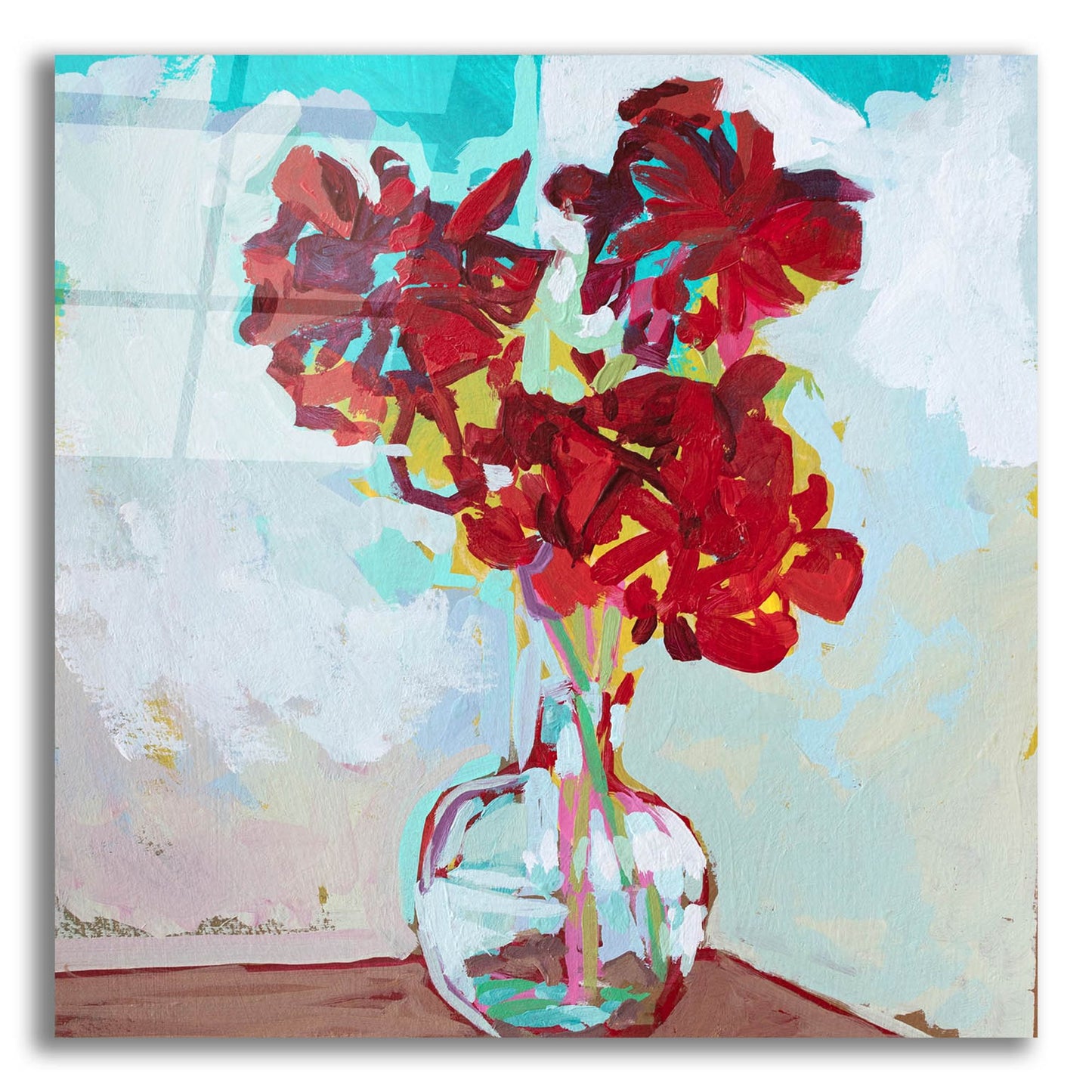 Epic Art 'Geranium in Glass' by Victoria Macmillan, Acrylic Glass Wall Art