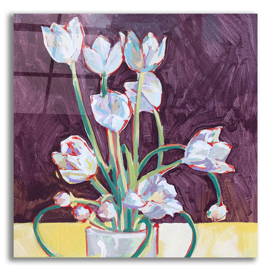 Epic Art 'Tulips Against a Violet Sky' by Victoria Macmillan, Acrylic Glass Wall Art