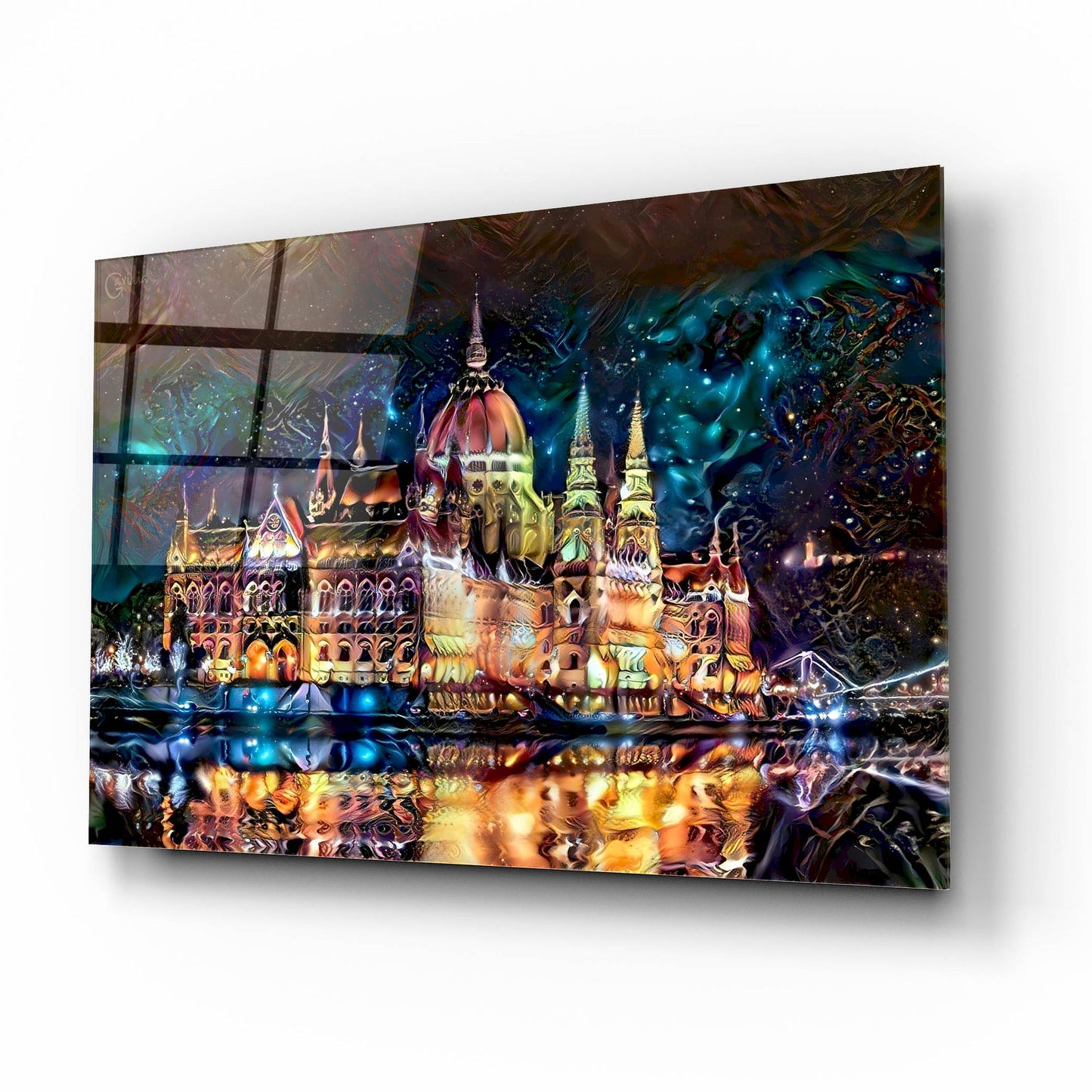 Epic Art 'Budapest Hungary Parliament At Night' by Pedro Gavidia, Acrylic Glass Wall Art,16x12