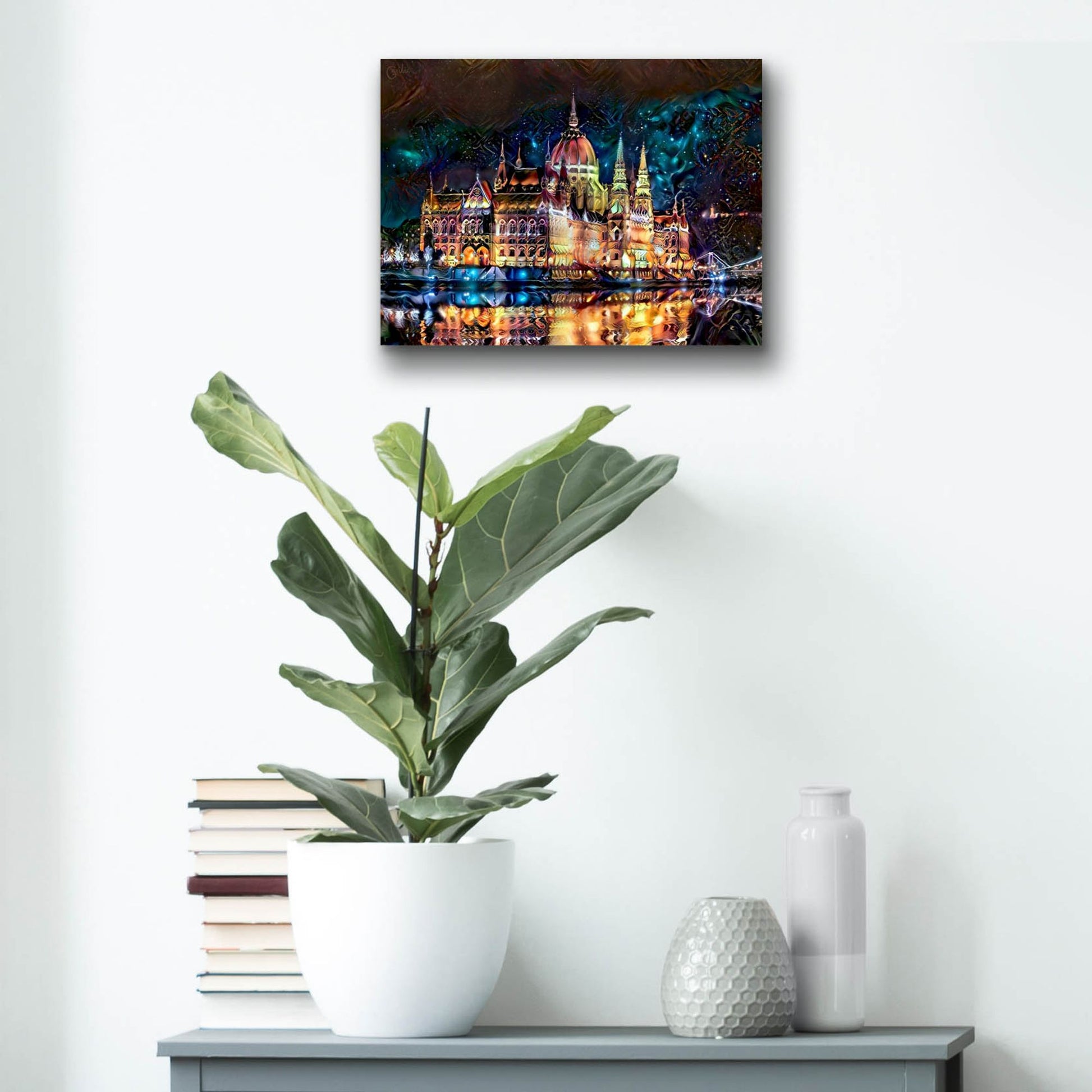 Epic Art 'Budapest Hungary Parliament At Night' by Pedro Gavidia, Acrylic Glass Wall Art,16x12