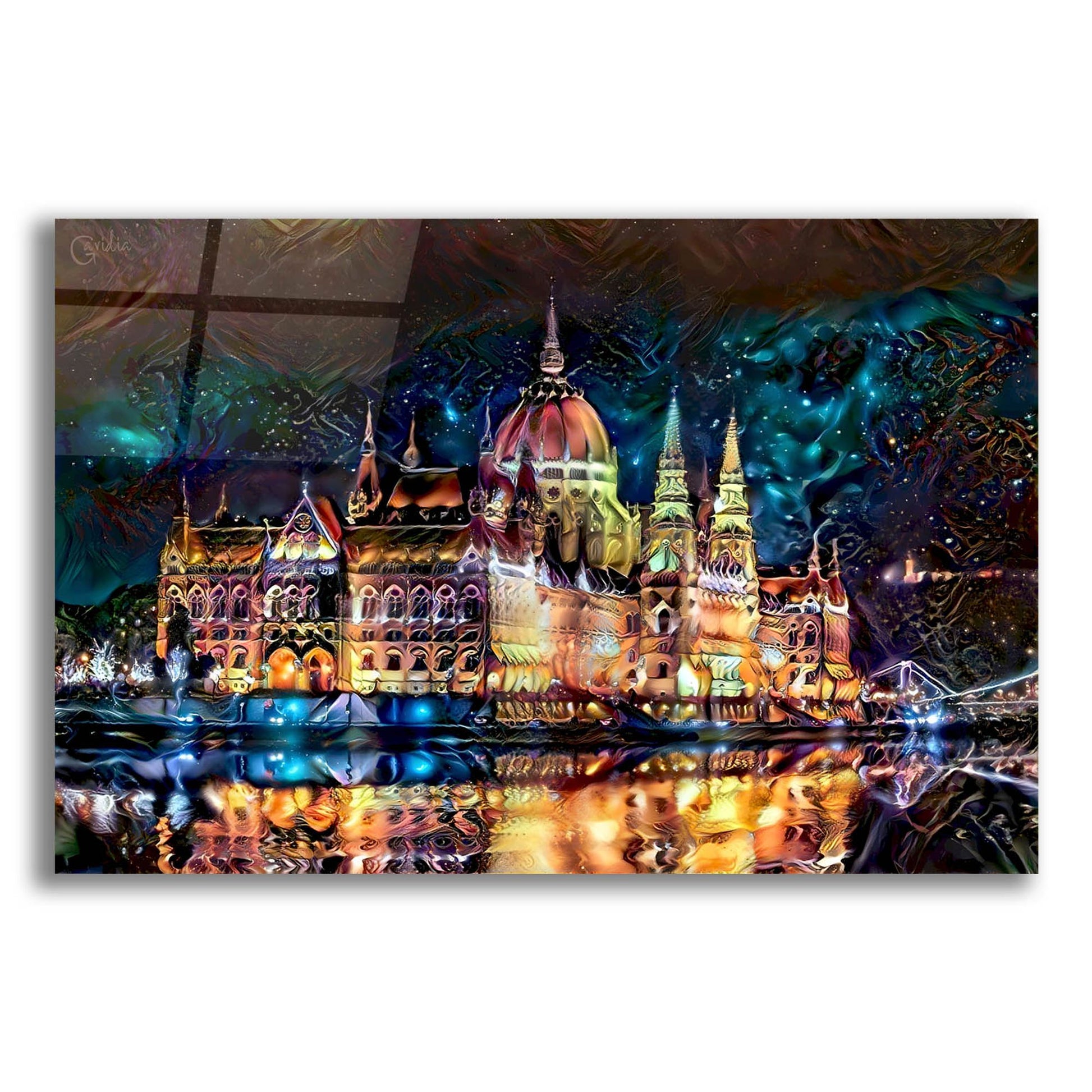 Epic Art 'Budapest Hungary Parliament At Night' by Pedro Gavidia, Acrylic Glass Wall Art,16x12