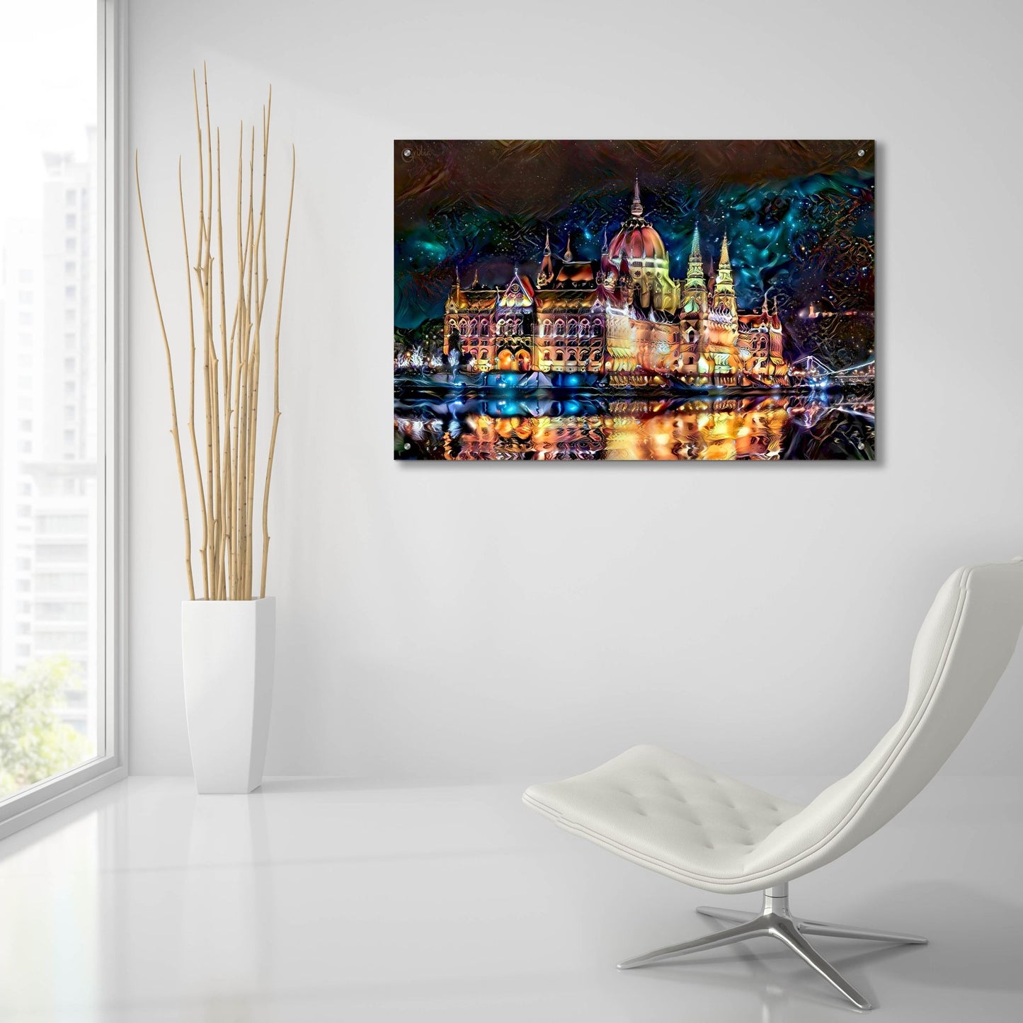 Epic Art 'Budapest Hungary Parliament At Night' by Pedro Gavidia, Acrylic Glass Wall Art,36x24