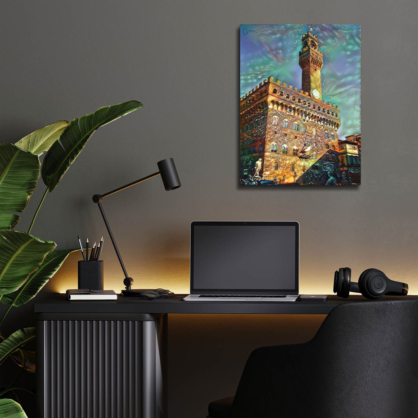 Epic Art 'Florence Italy Palazzo Vecchio' by Pedro Gavidia, Acrylic Glass Wall Art,12x16